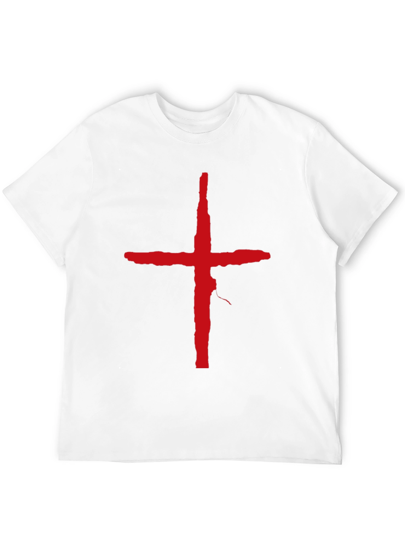 Bold Red Cross Graphic T-Shirt - Modern Casual Wear