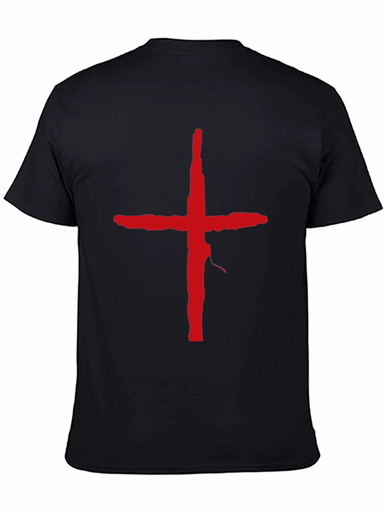 Bold Red Cross Graphic T-Shirt - Modern Casual Wear