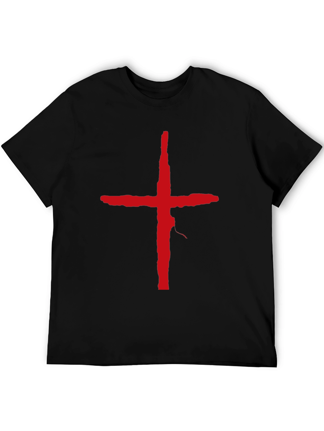 Bold Red Cross Graphic T-Shirt - Modern Casual Wear