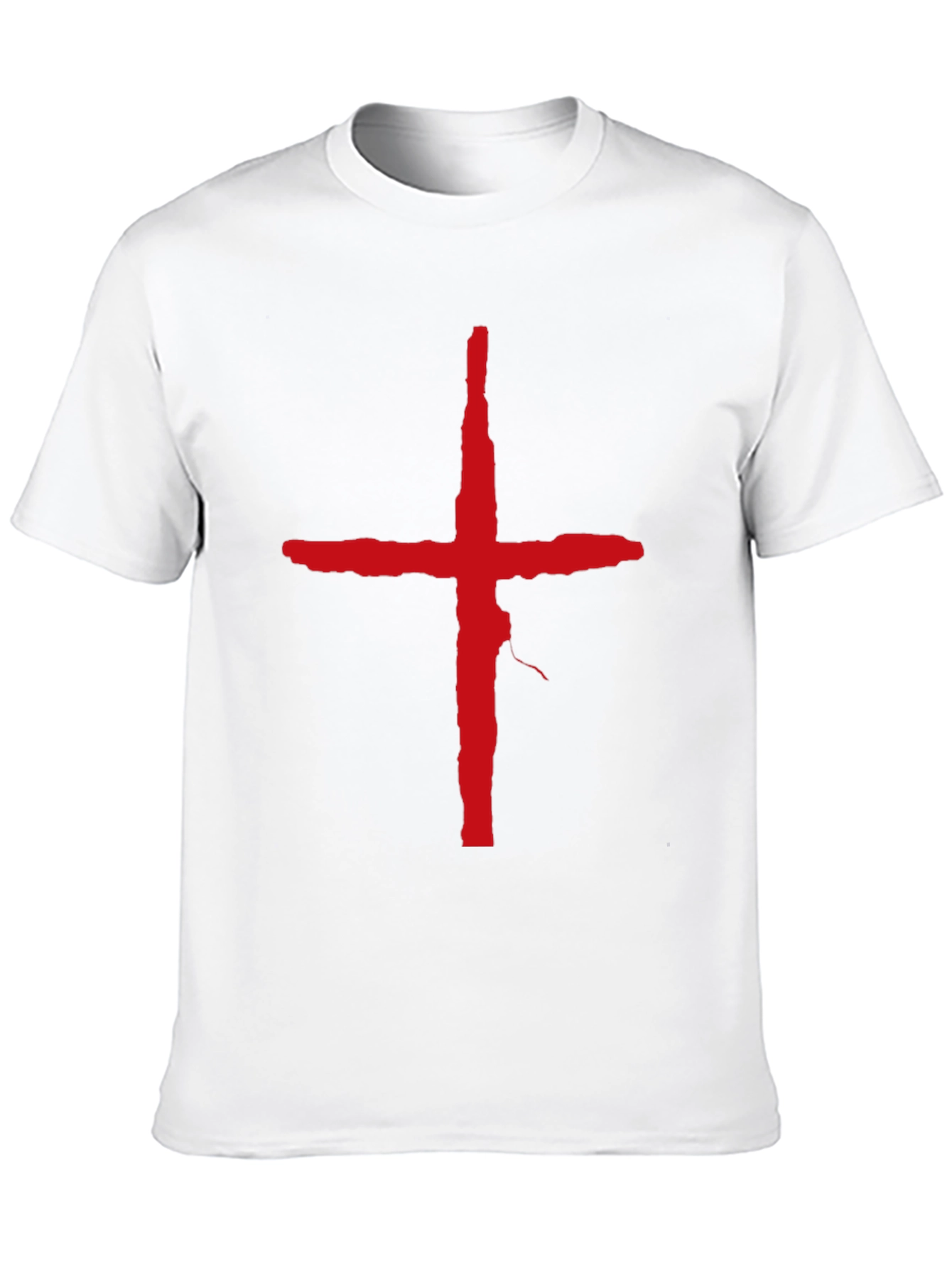 Bold Red Cross Graphic T-Shirt - Modern Casual Wear