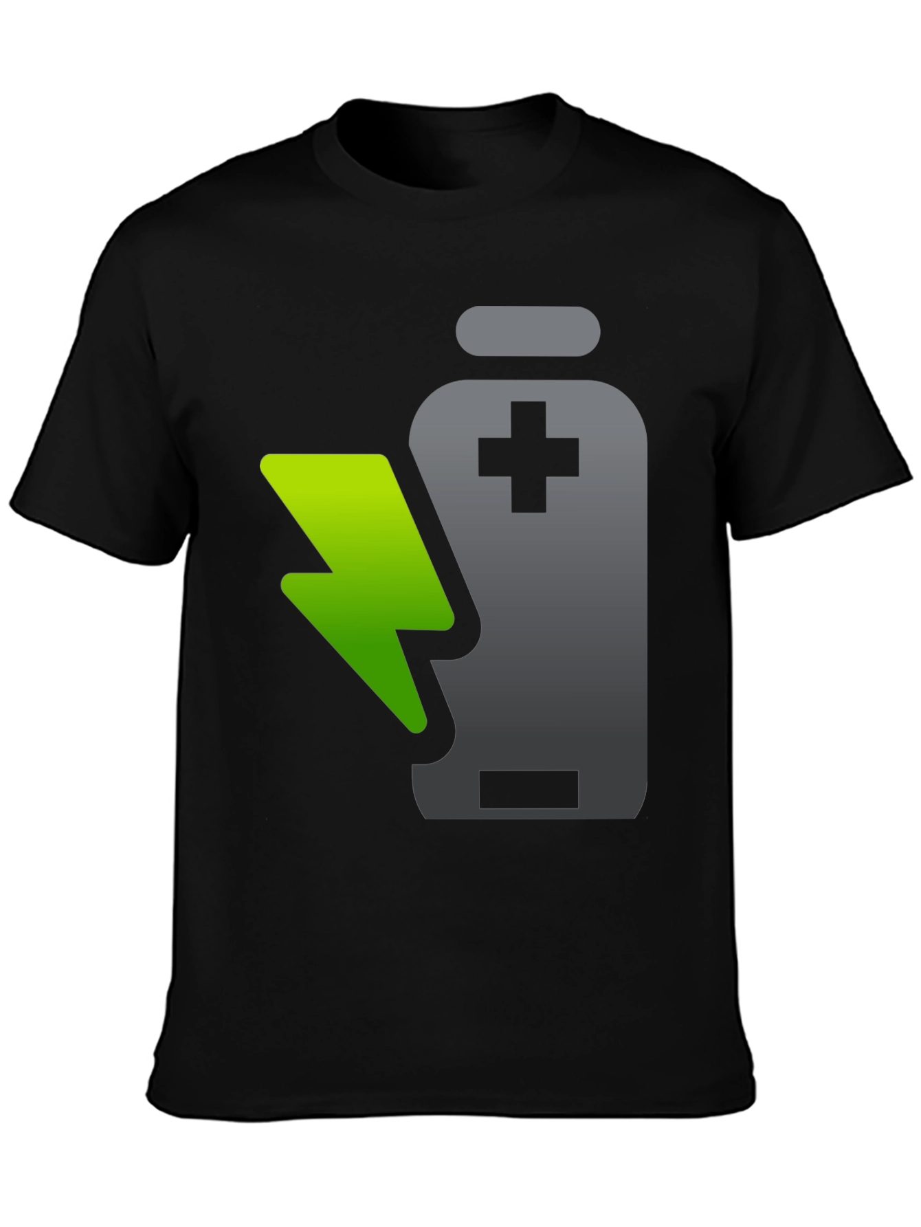 Charged Up T-Shirt: Battery and Lightning Design