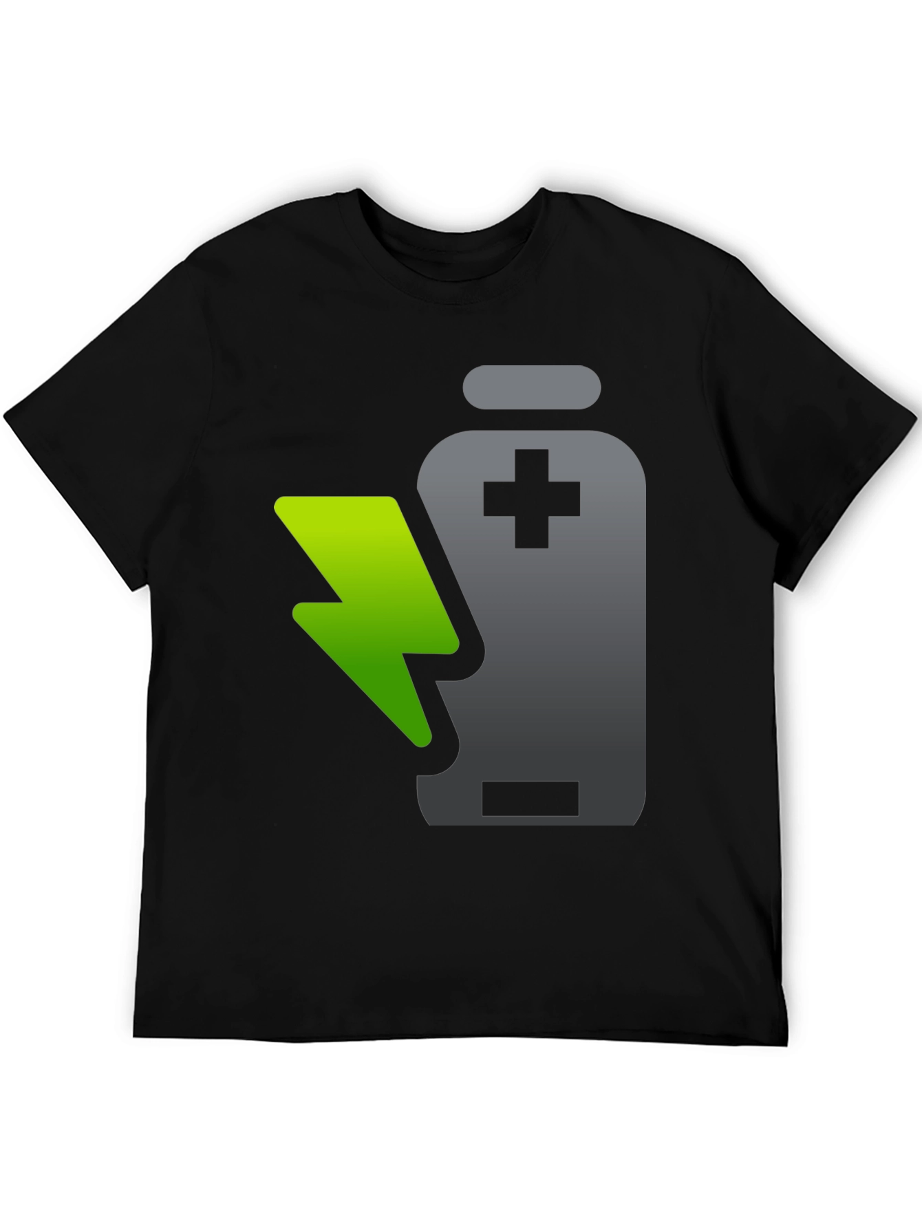 Charged Up T-Shirt: Battery and Lightning Design