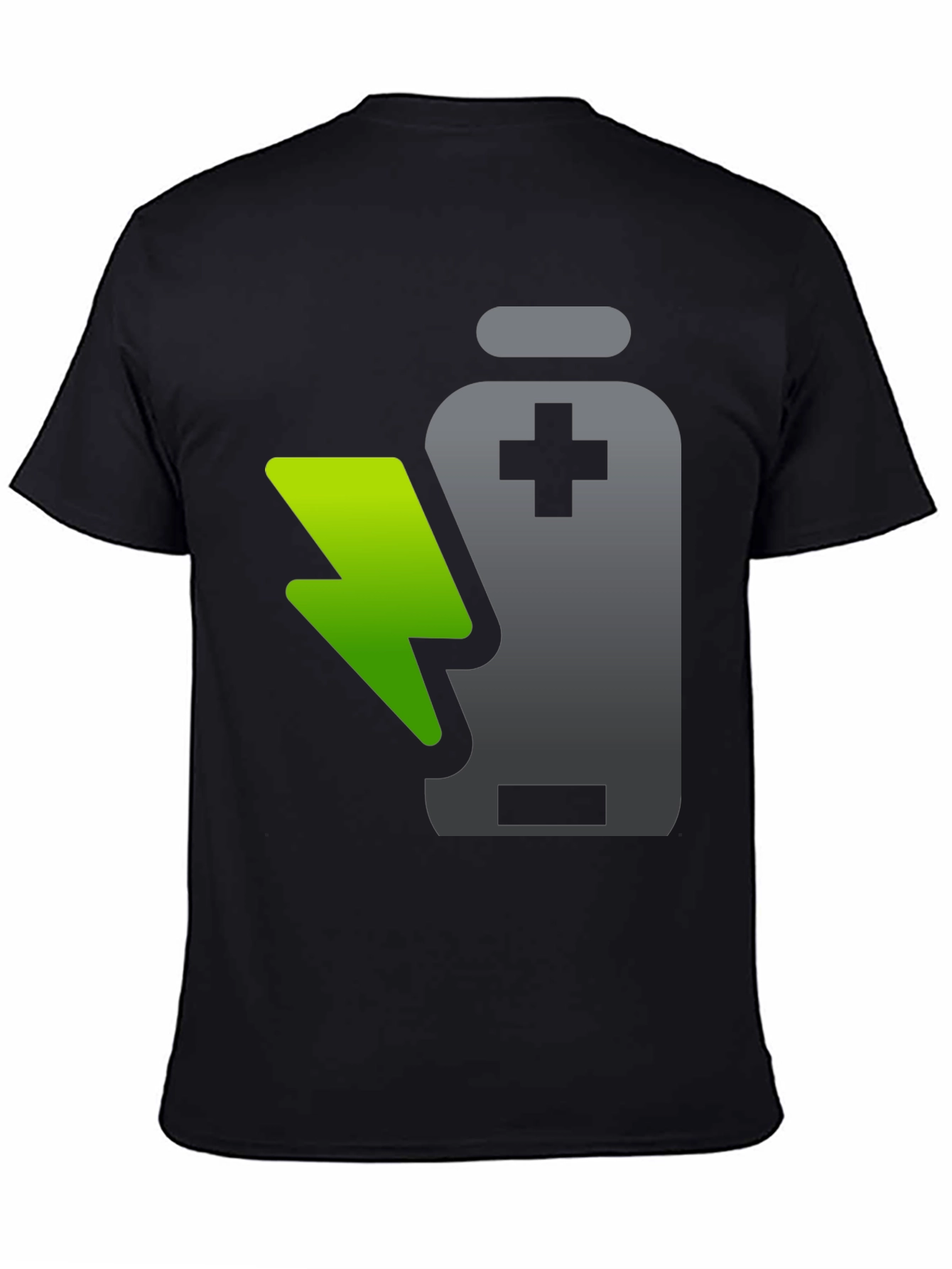 Charged Up T-Shirt: Battery and Lightning Design