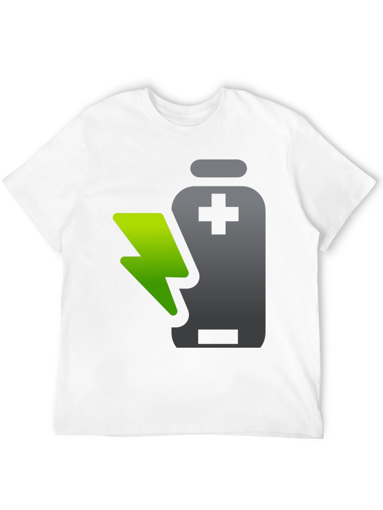Charged Up T-Shirt: Battery and Lightning Design