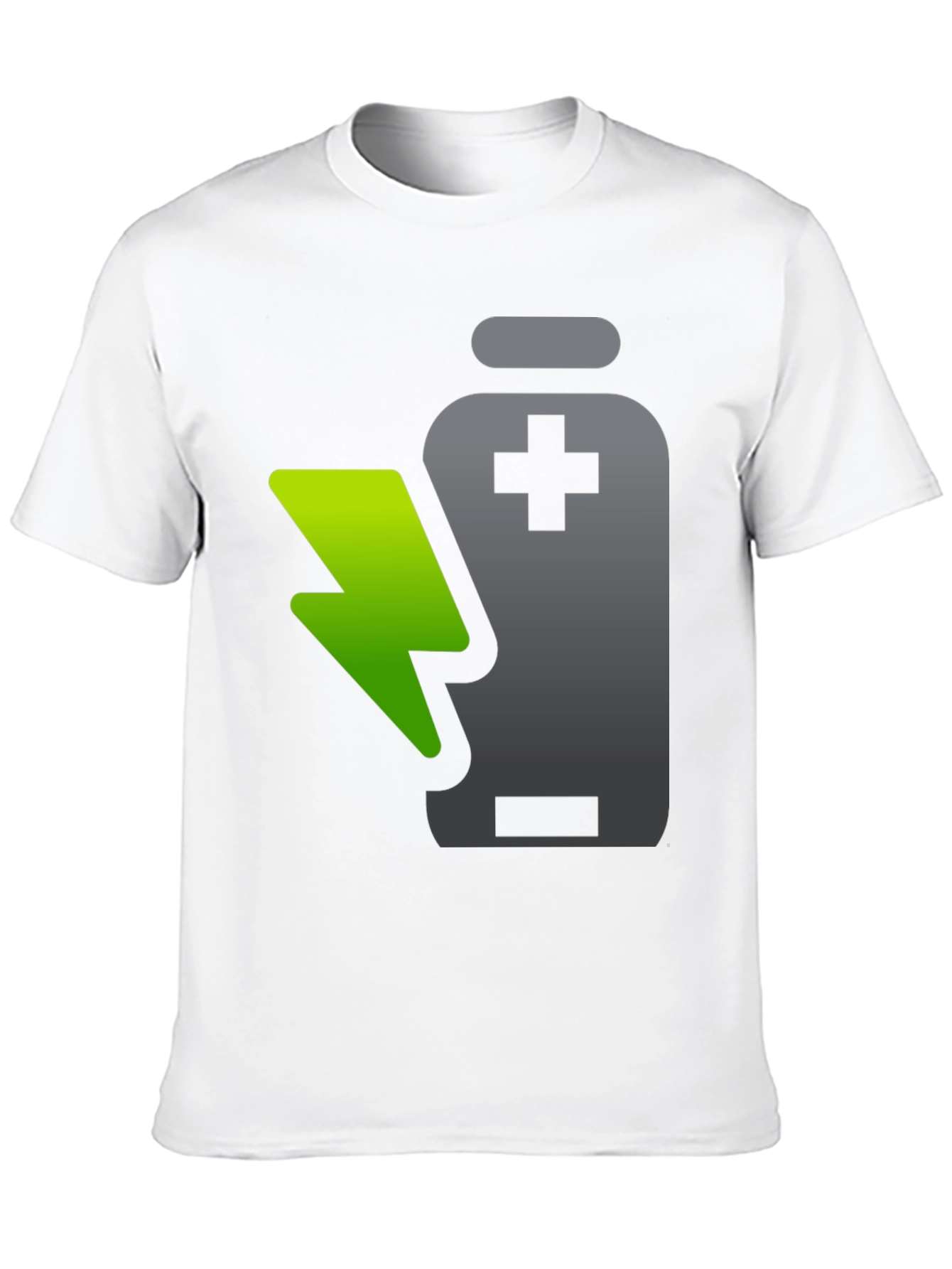 Charged Up T-Shirt: Battery and Lightning Design