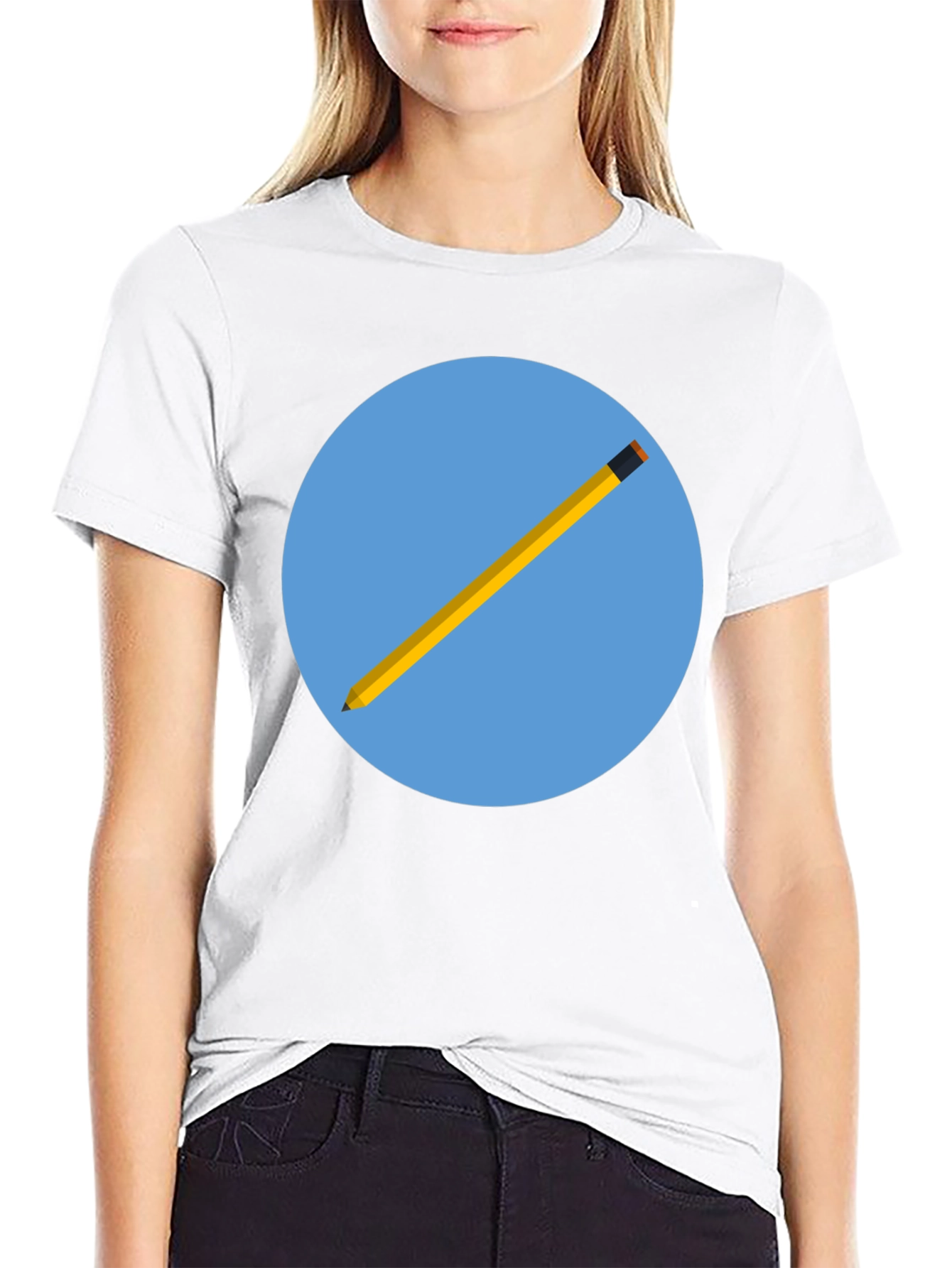 Pencil Graphic Black T-Shirt - Artistic Design