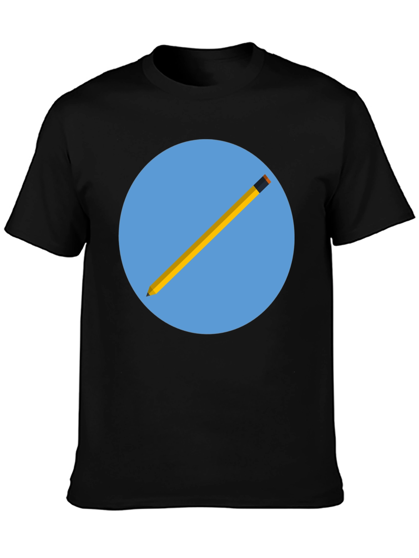 Pencil Graphic Black T-Shirt - Artistic Design