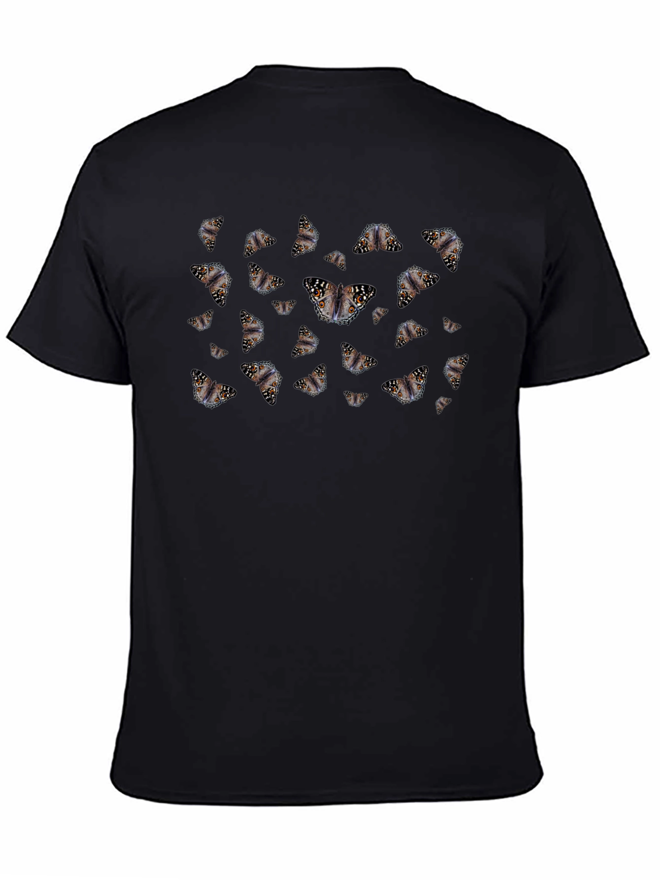 Butterfly Pattern Black T-Shirt