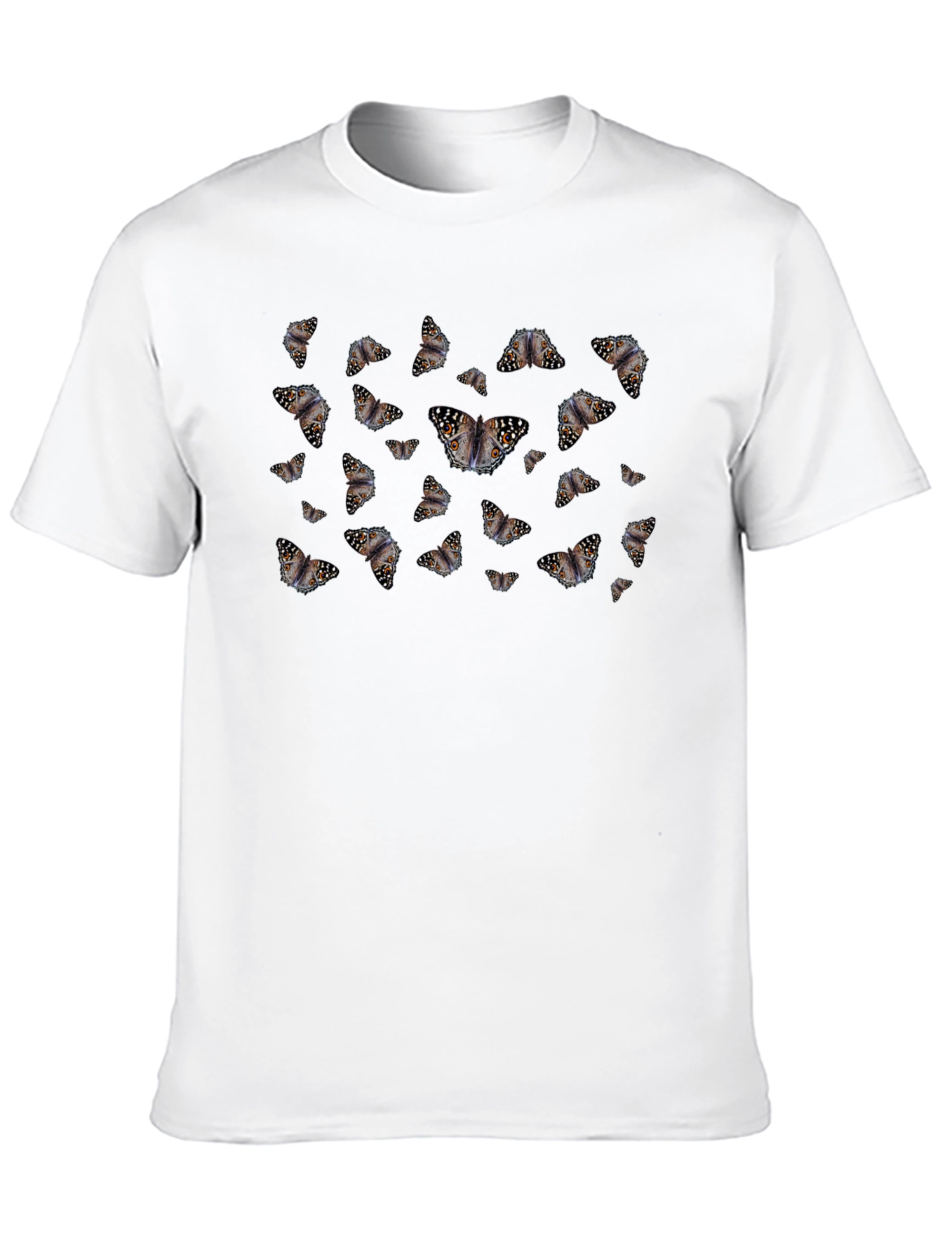 Butterfly Pattern Black T-Shirt