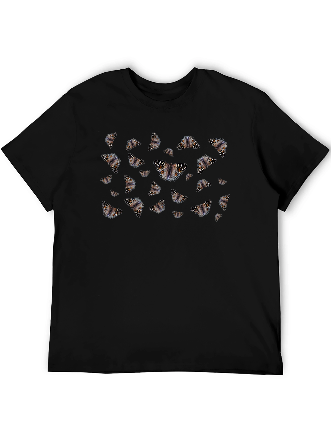 Butterfly Pattern Black T-Shirt