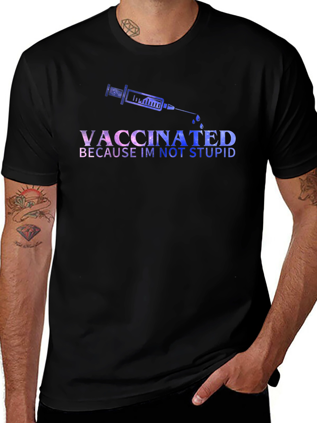 Vaccinated Because Im Not Stupid T-Shirt