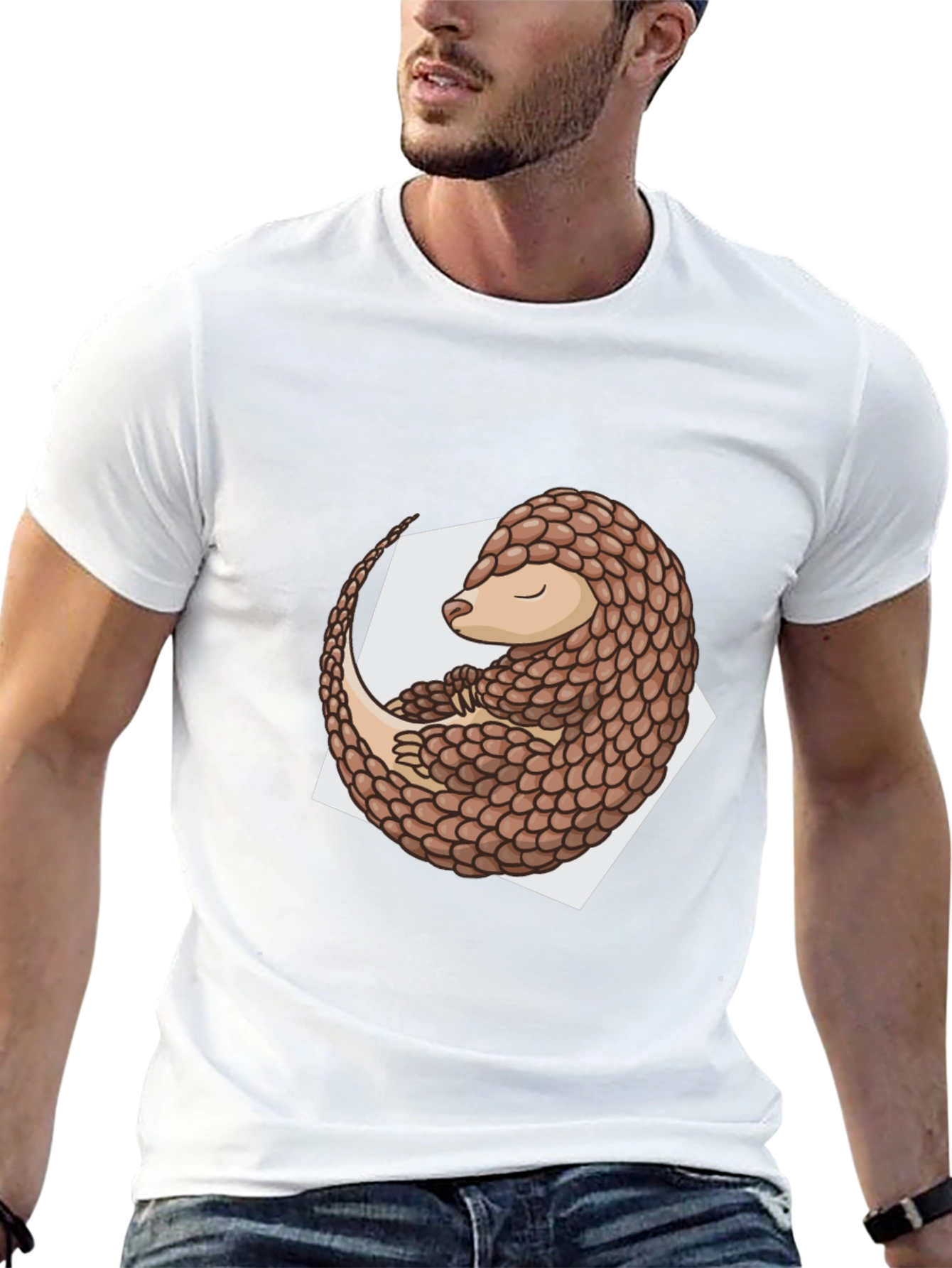 Pangolin Graphic Tee - Black Cotton Blend Shirt