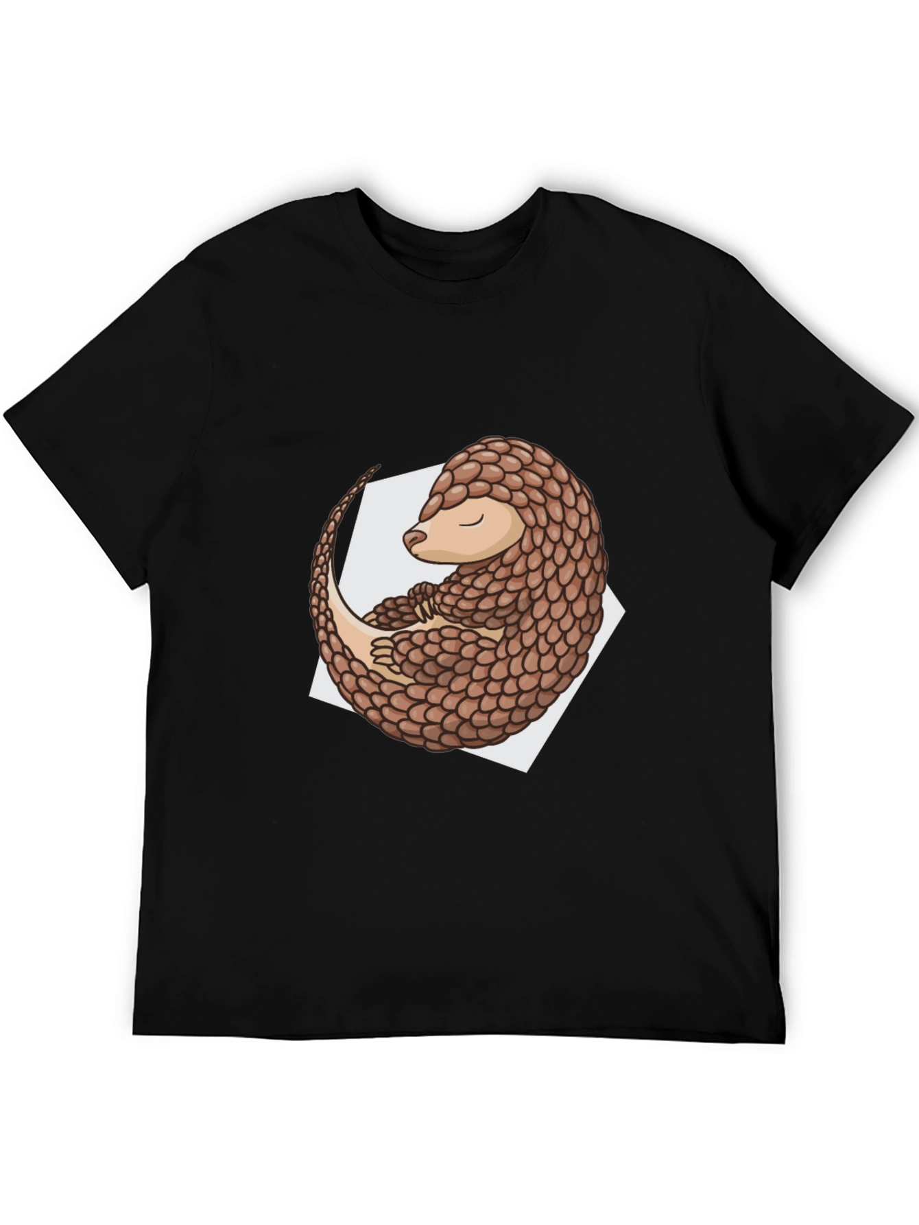 Pangolin Graphic Tee - Black Cotton Blend Shirt