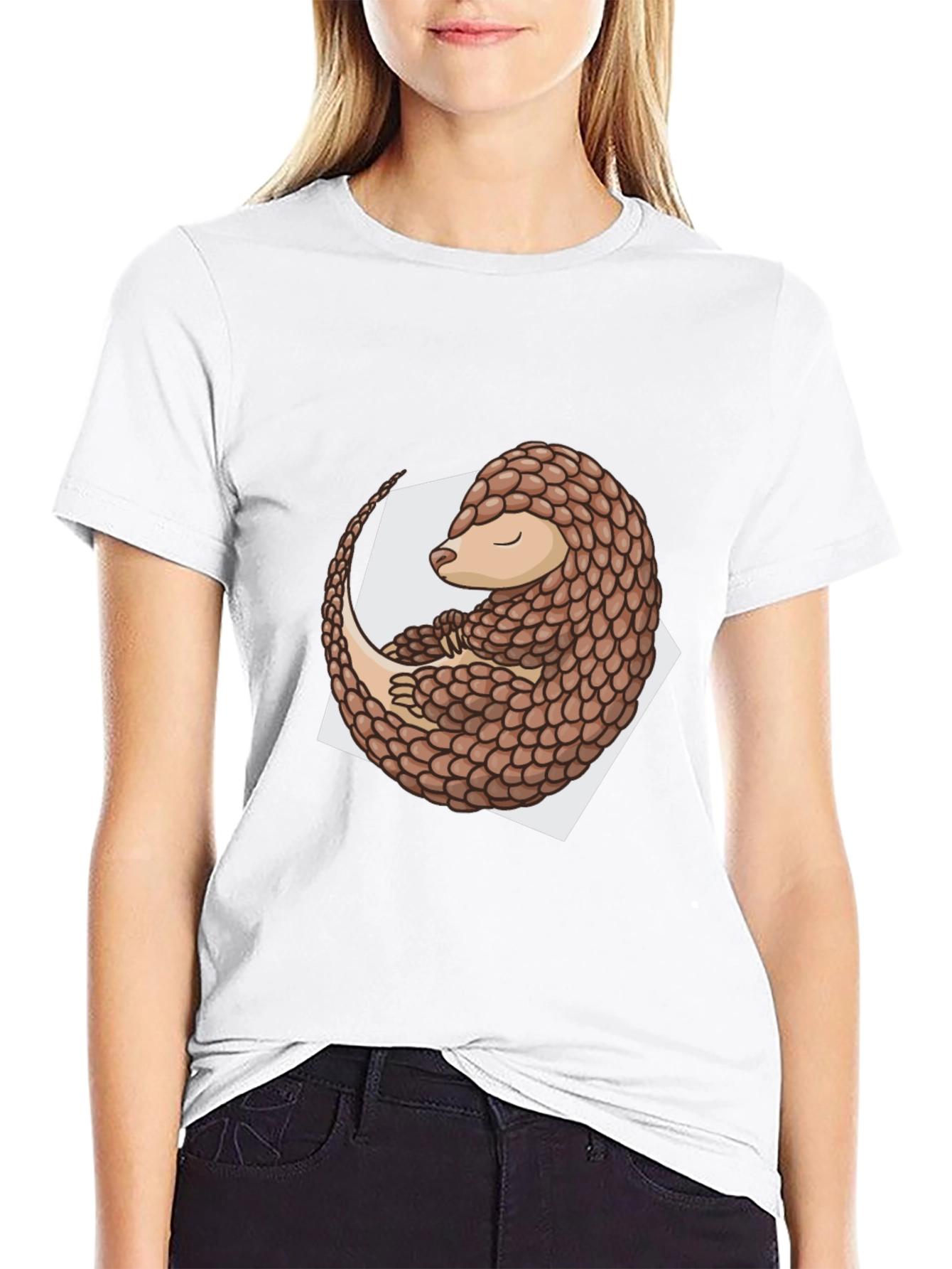 Pangolin Graphic Tee - Black Cotton Blend Shirt