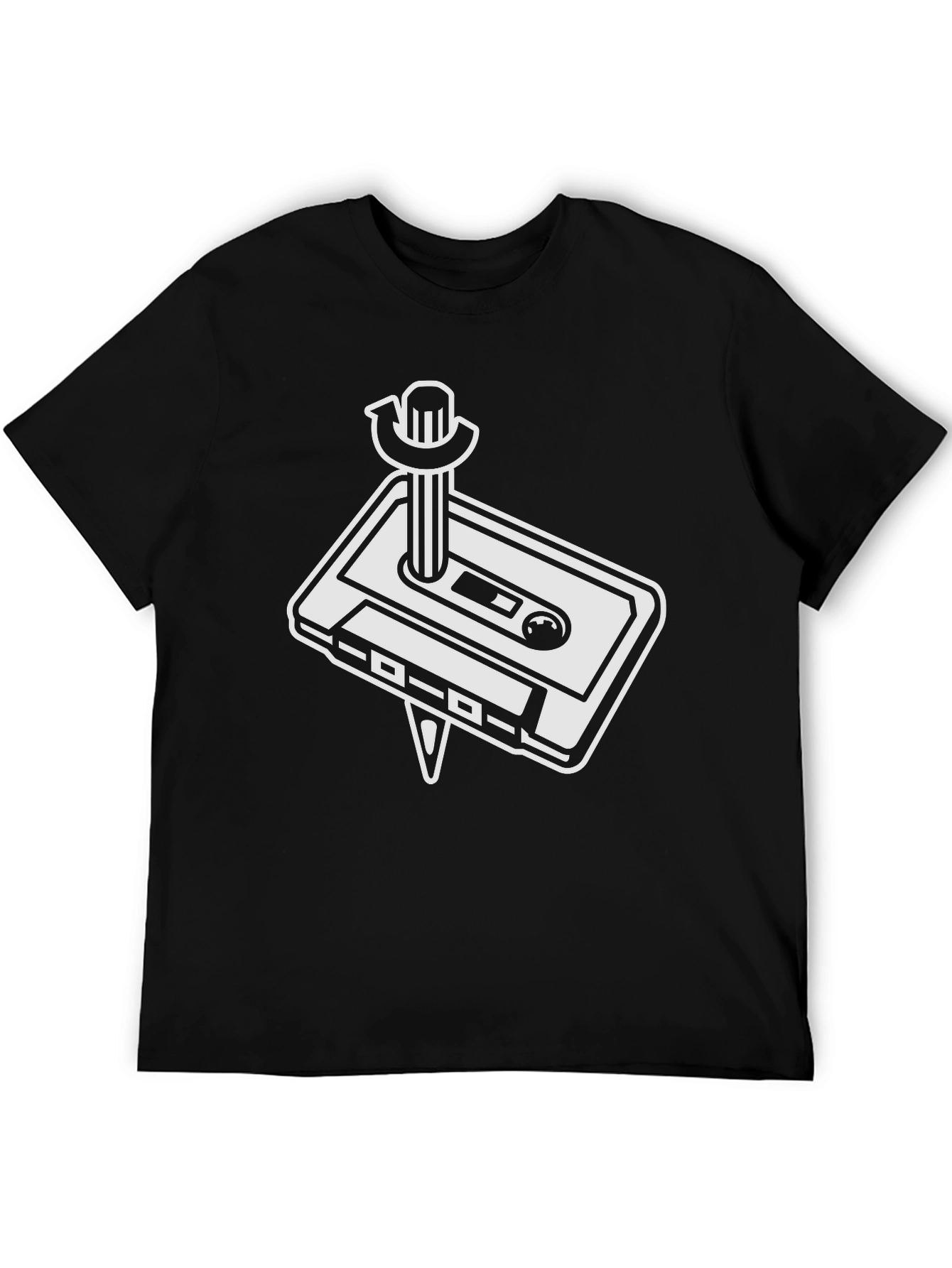 Retro Cassette Tape T-Shirt - Black
