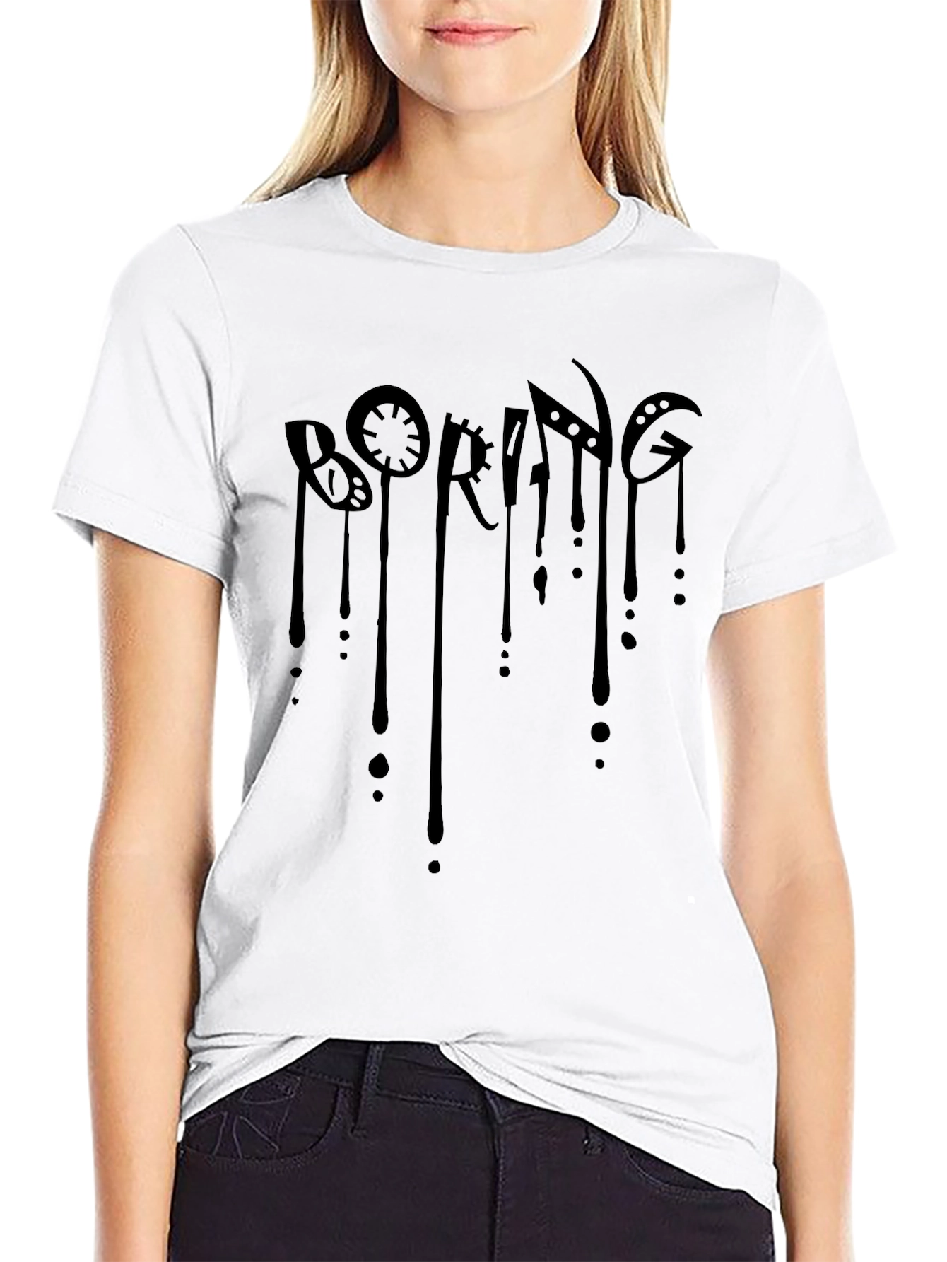 Boring Drip Graphic Tee - Mens Black T-Shirt
