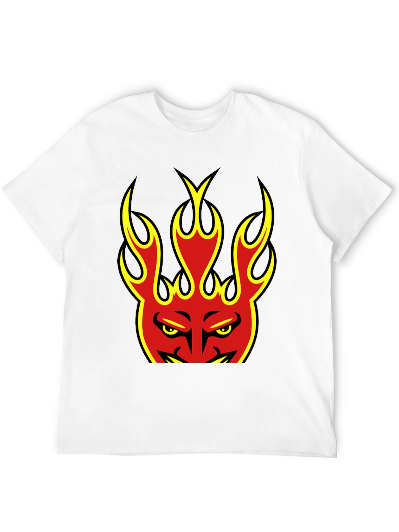 Flaming Devil Graphic Tee - Black Cotton T-Shirt
