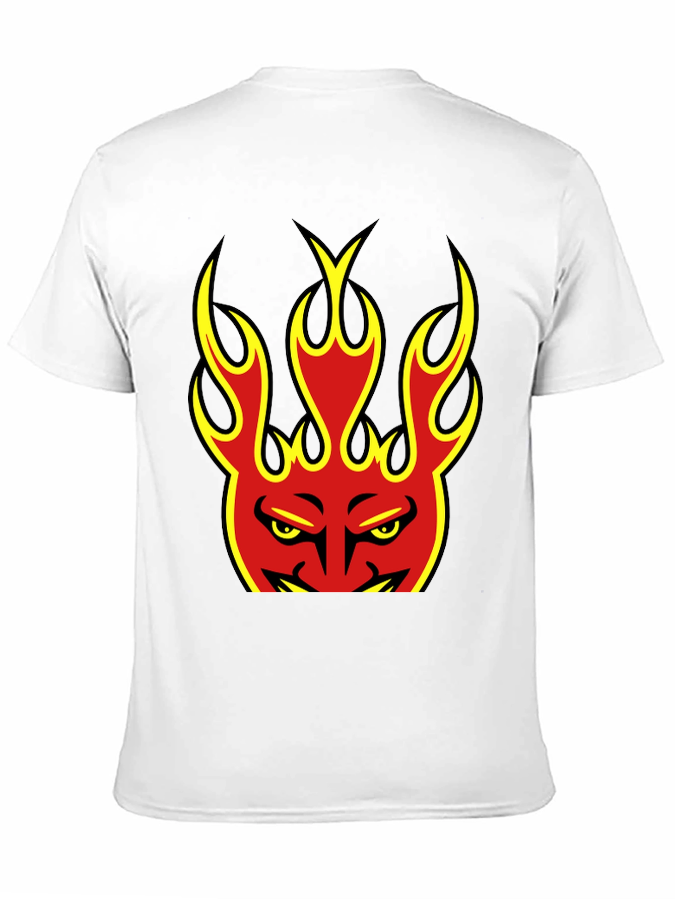 Flaming Devil Graphic Tee - Black Cotton T-Shirt