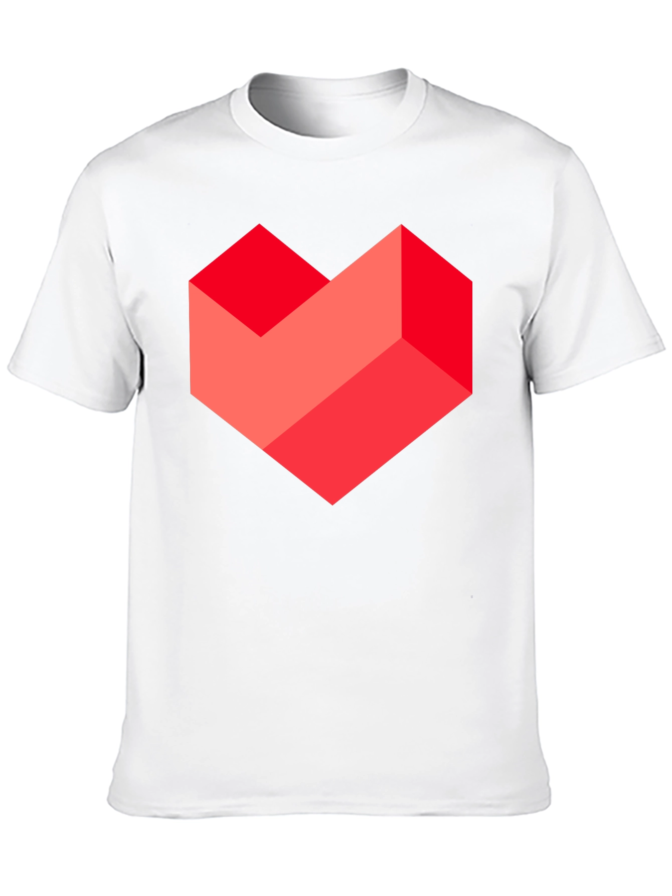 Geometric Heart Graphic Tee - Stylish Mens Black T-Shirt