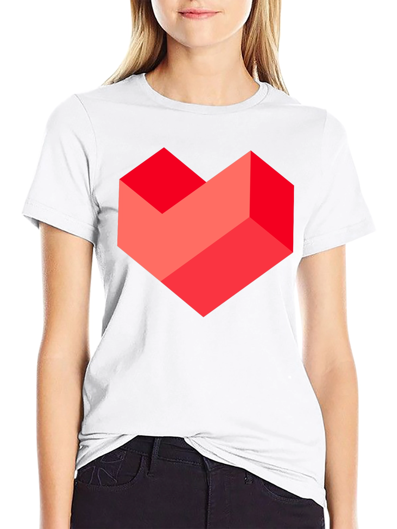 Geometric Heart Graphic Tee - Stylish Mens Black T-Shirt