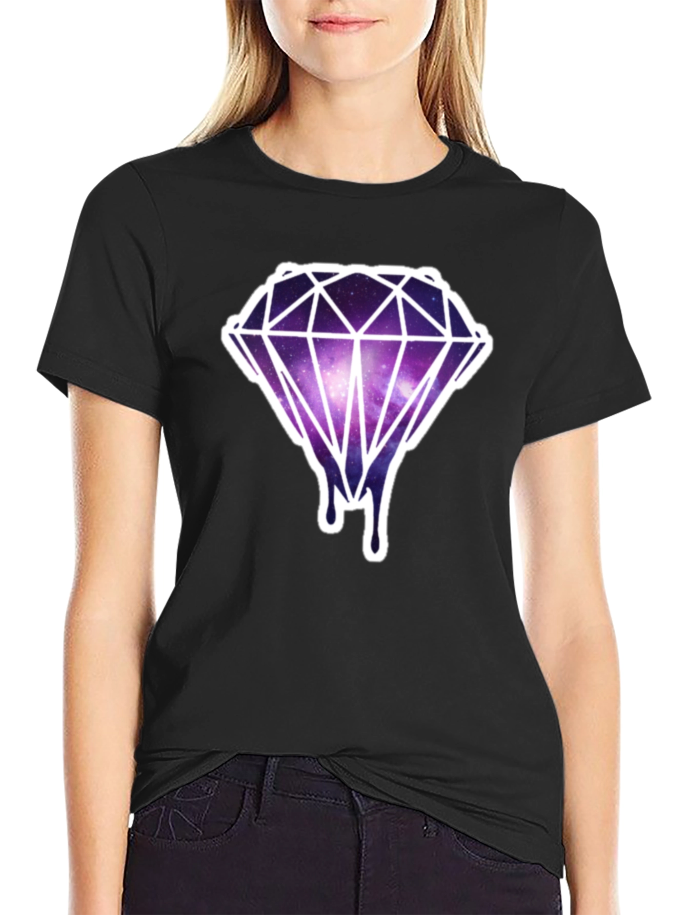Galaxy Diamond Drip Tee - Modern Graphic T-Shirt