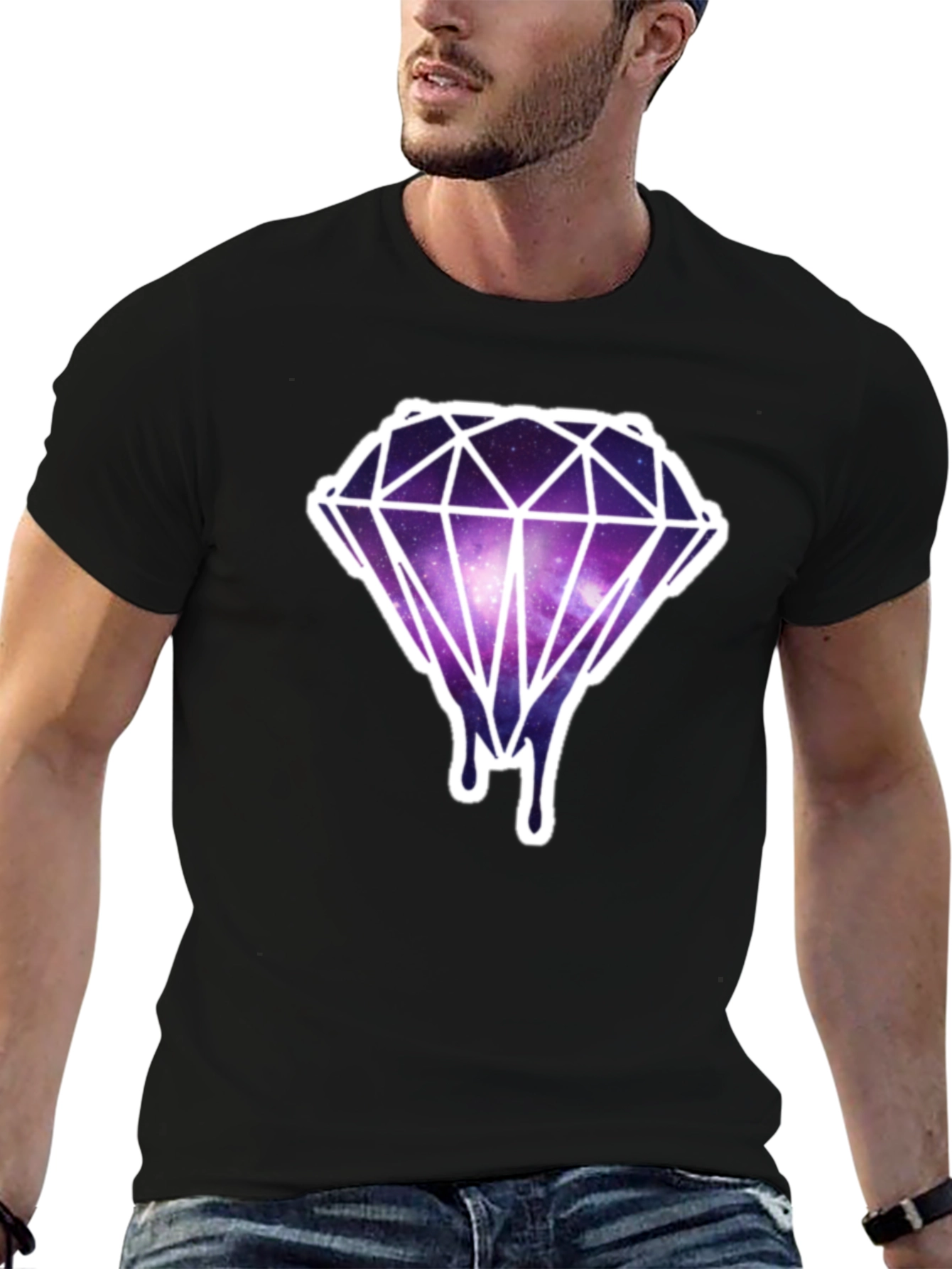 Galaxy Diamond Drip Tee - Modern Graphic T-Shirt