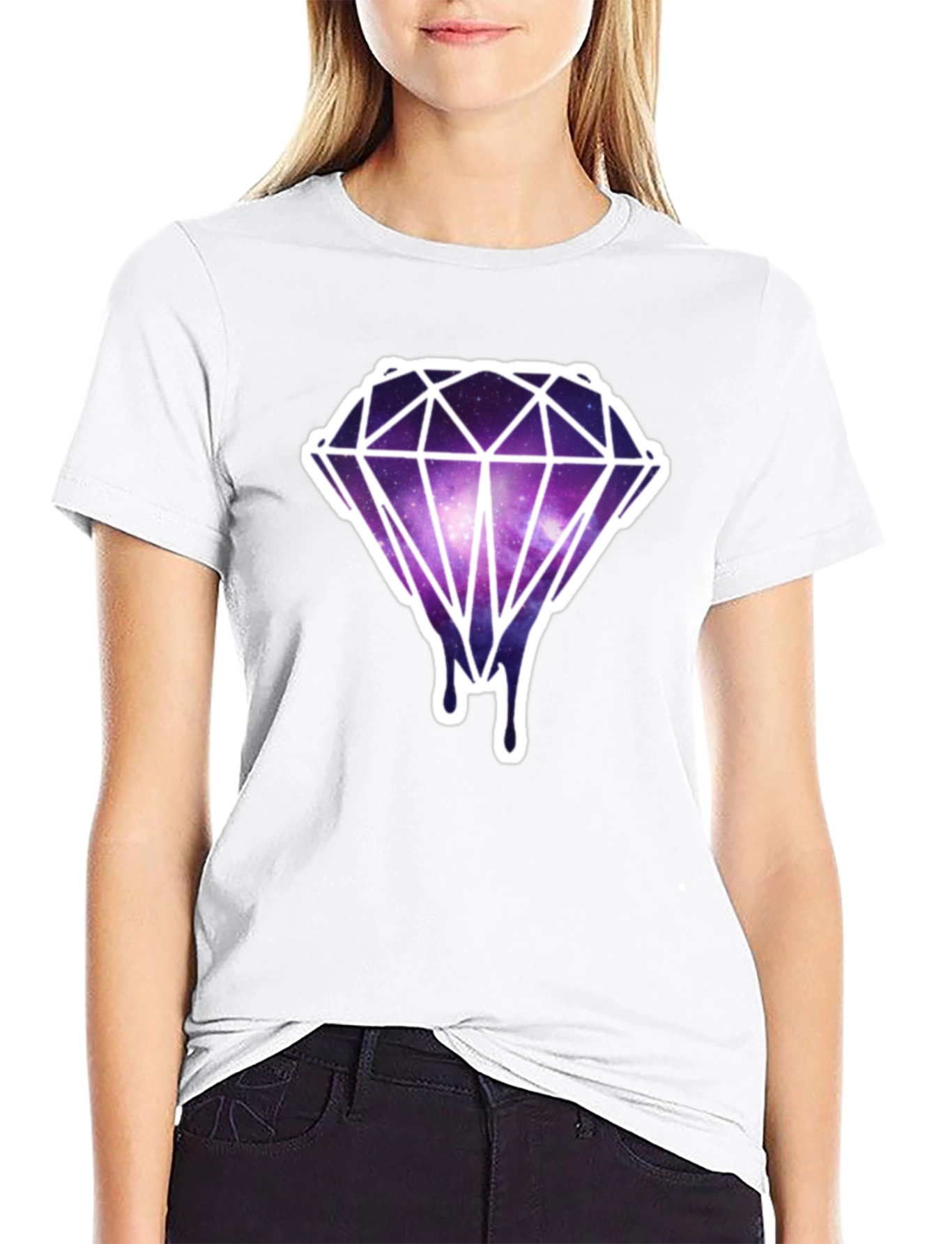 Galaxy Diamond Drip Tee - Modern Graphic T-Shirt