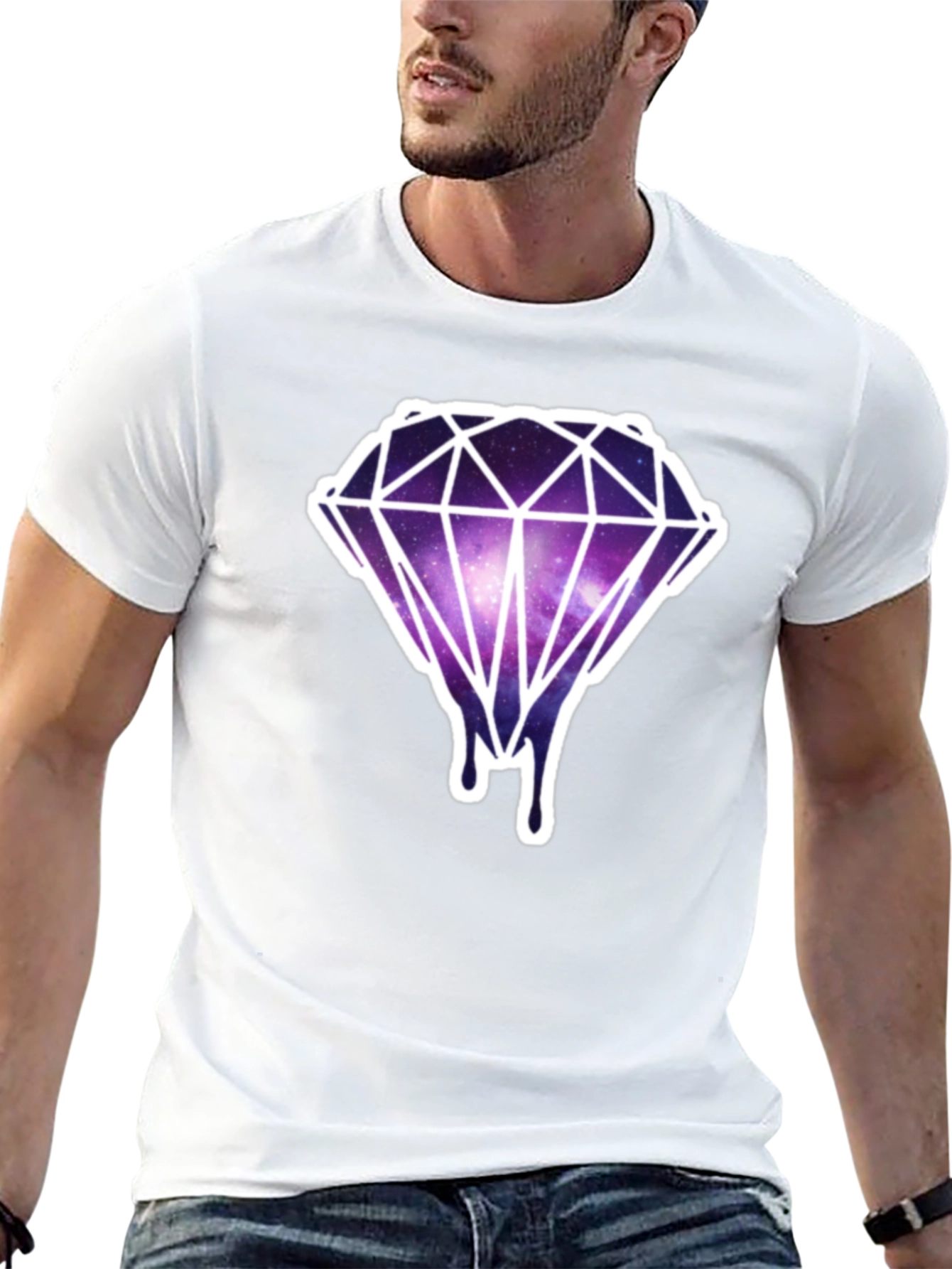 Galaxy Diamond Drip Tee - Modern Graphic T-Shirt
