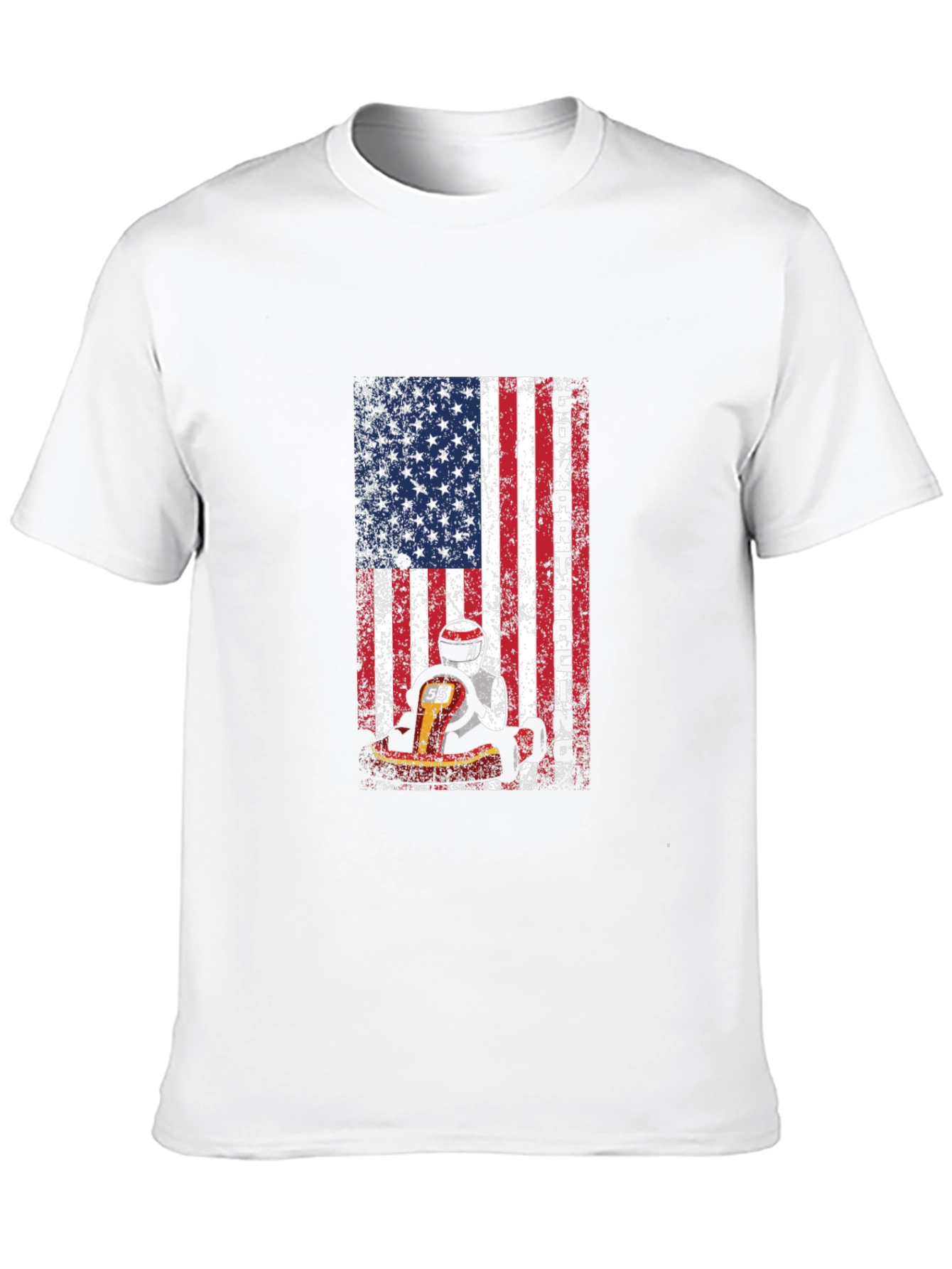 Go Kart Racing USA Flag T-Shirt