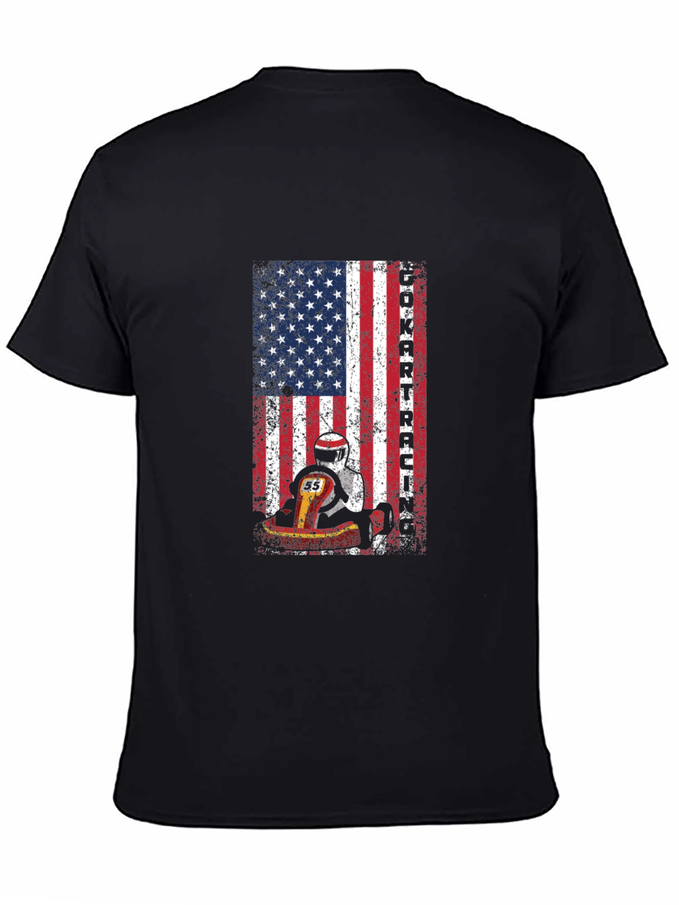 Go Kart Racing USA Flag T-Shirt
