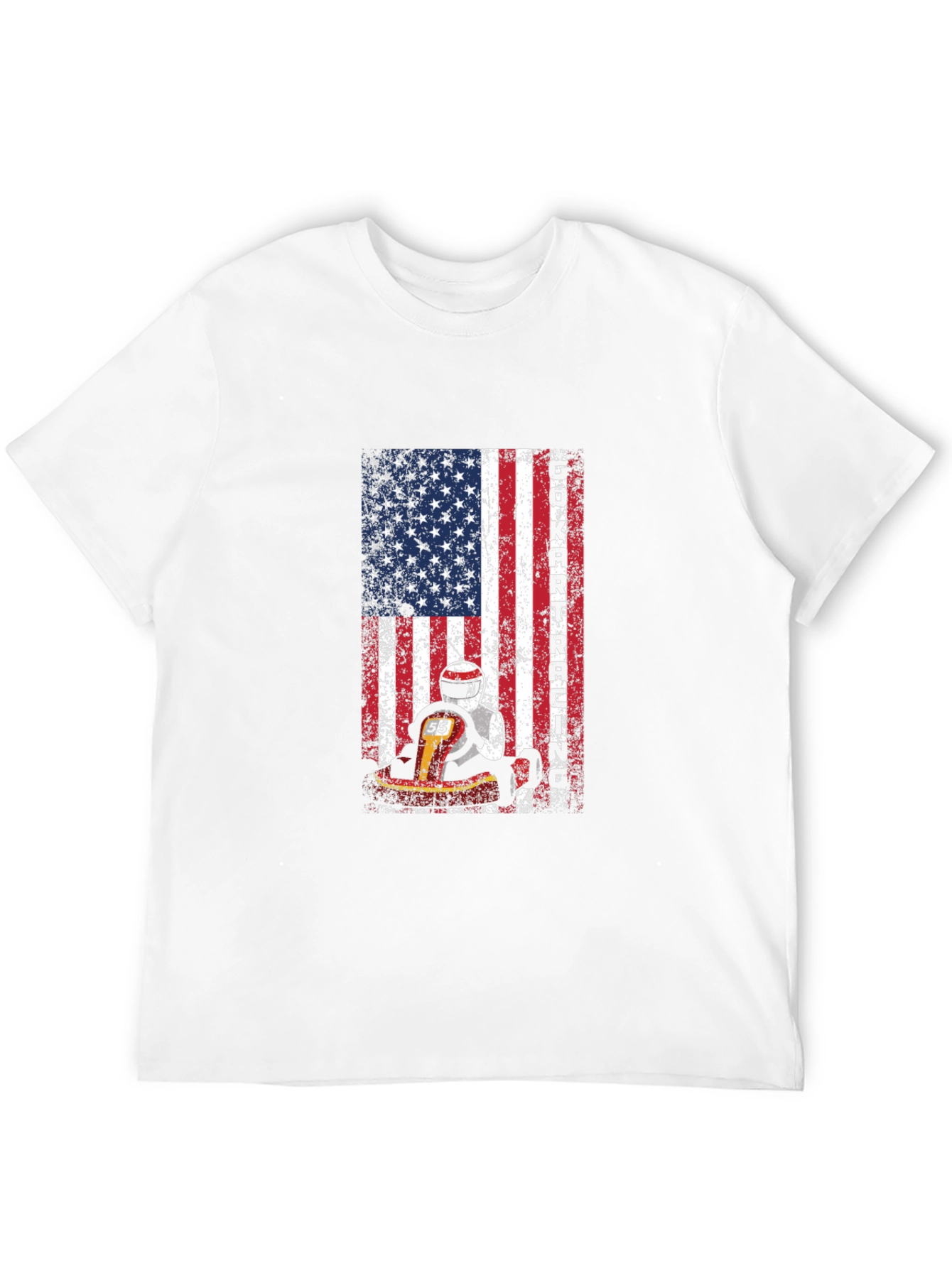 Go Kart Racing USA Flag T-Shirt