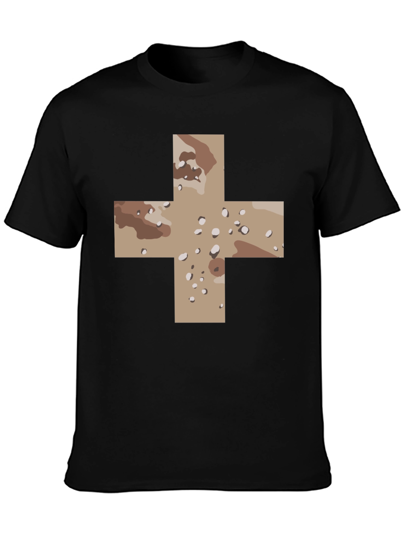 Camo Cross Graphic Black T-Shirt