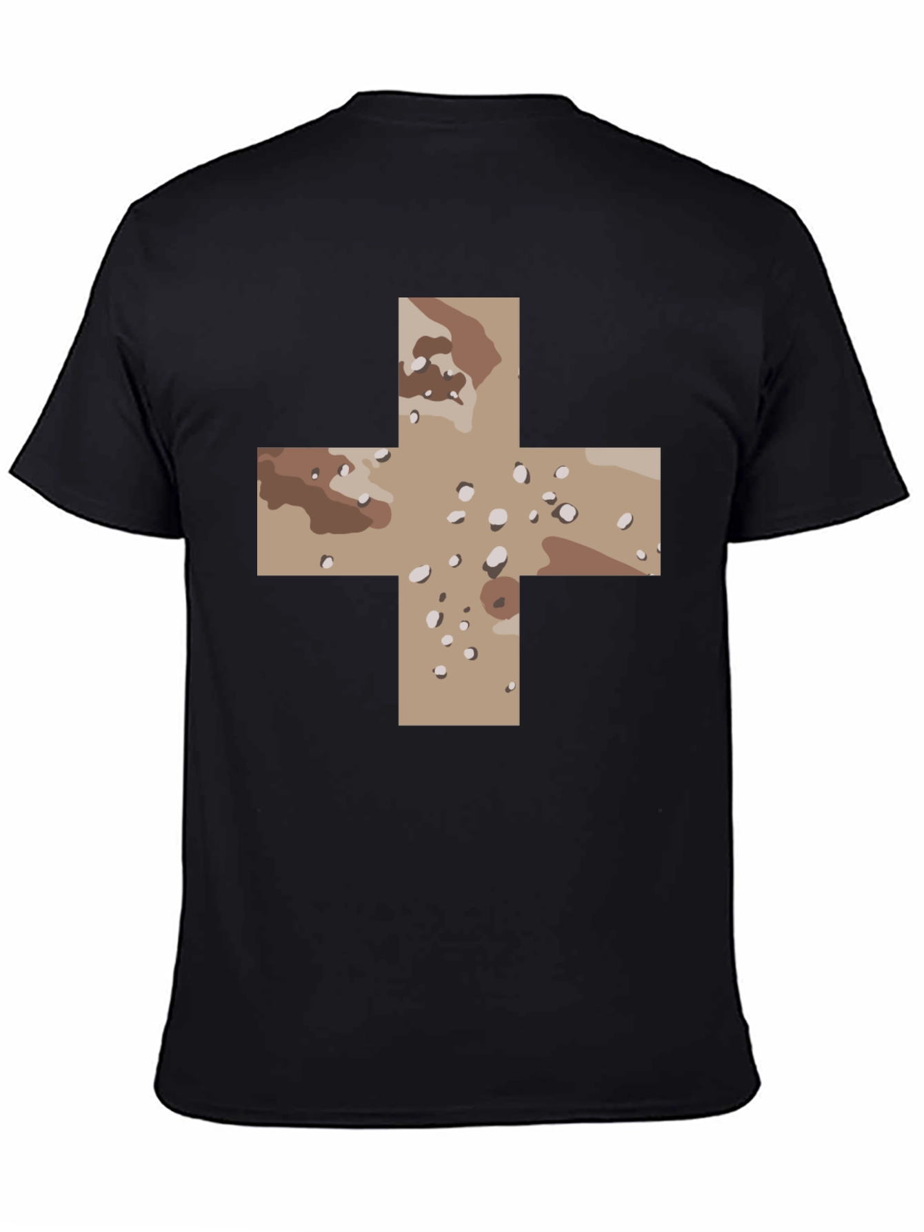 Camo Cross Graphic Black T-Shirt