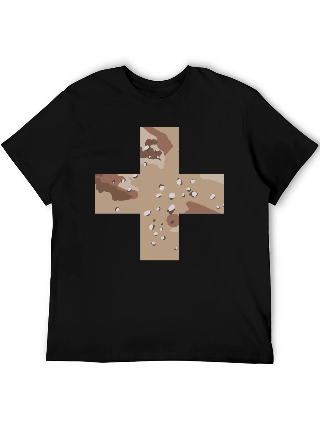 Camo Cross Graphic Black T-Shirt