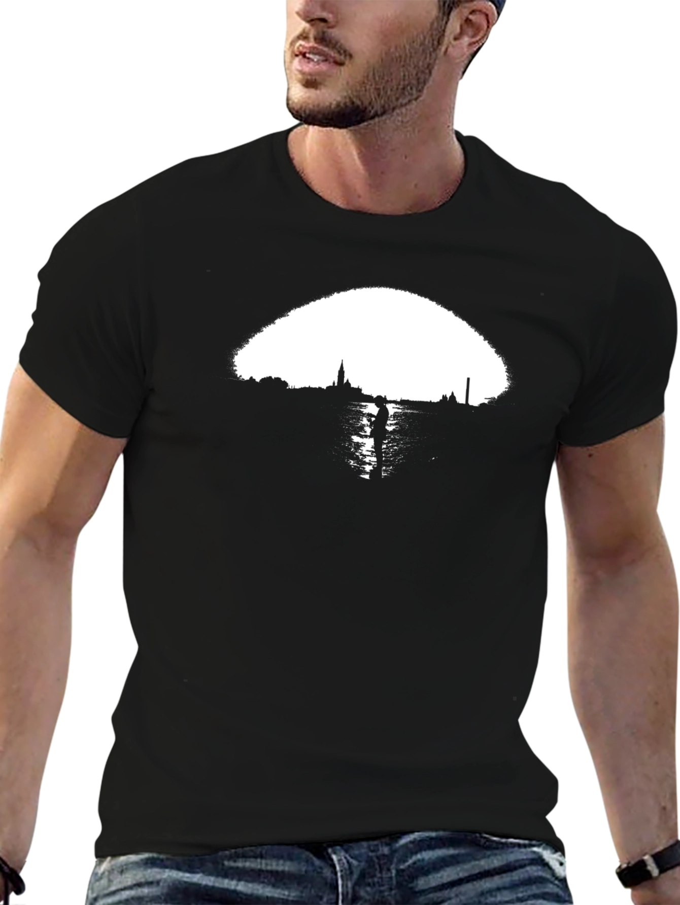 Cityscape Graphic Tee - Black