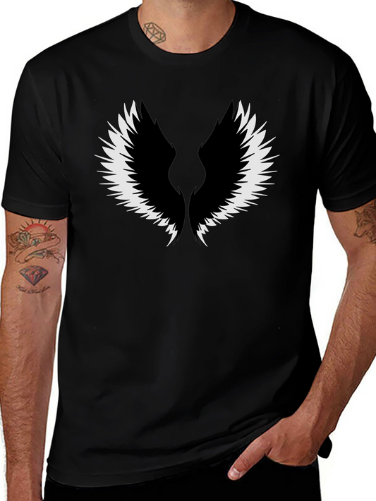 Wings Graphic Tee - Black Cotton Comfort