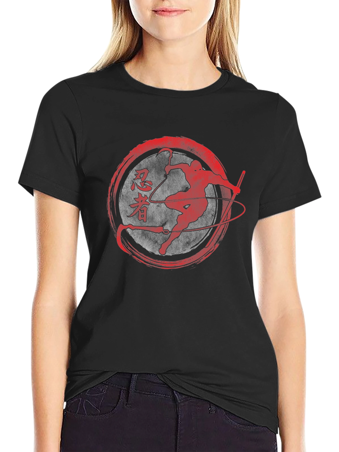 Ninja Warrior Graphic Tee - Black Cotton T-Shirt