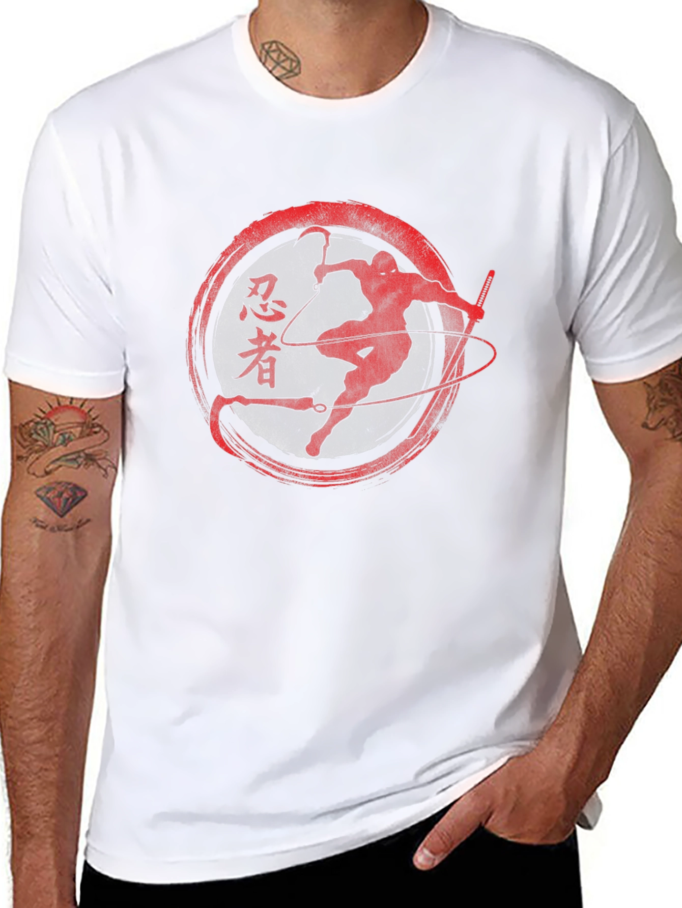 Ninja Warrior Graphic Tee - Black Cotton T-Shirt