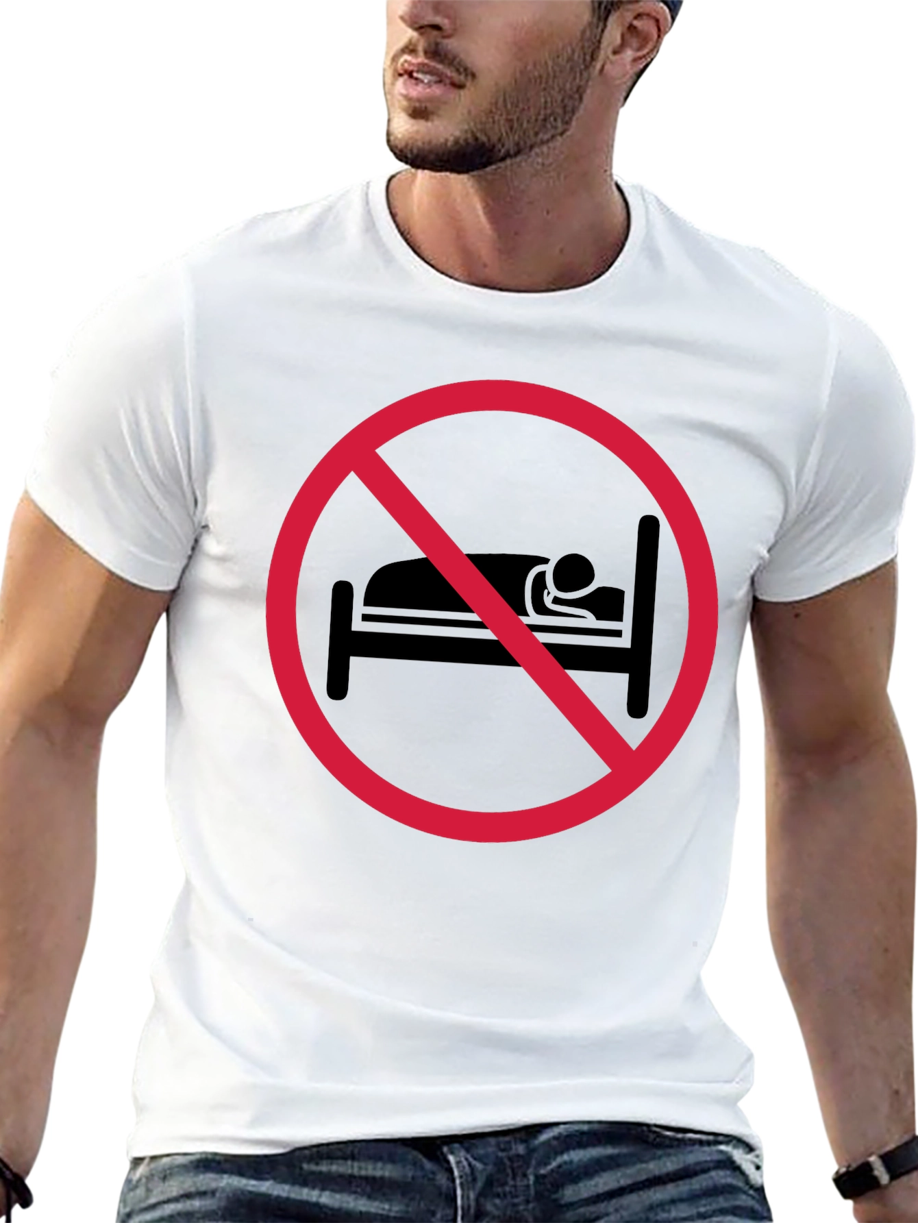 No Sleeping Black T-Shirt