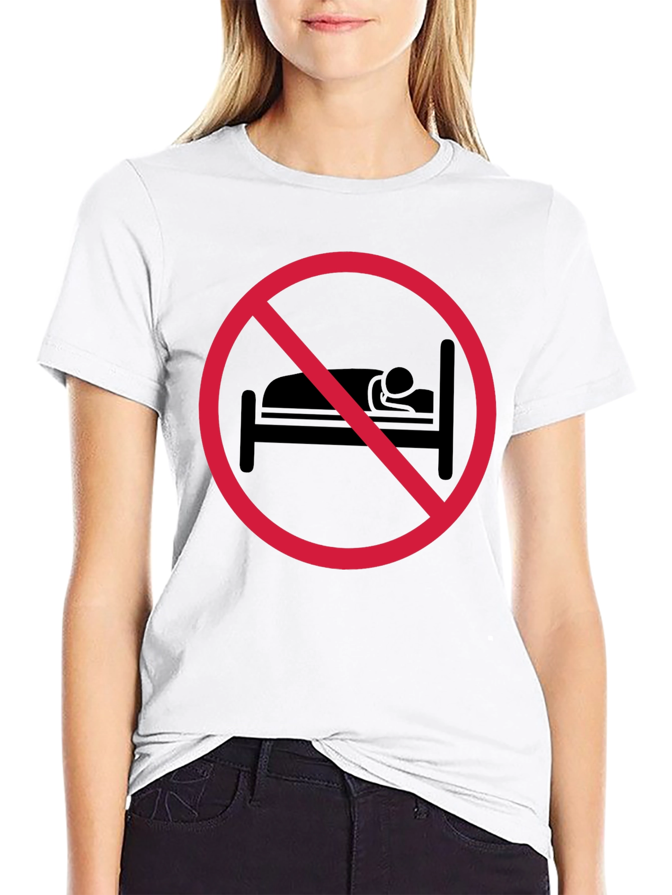 No Sleeping Black T-Shirt