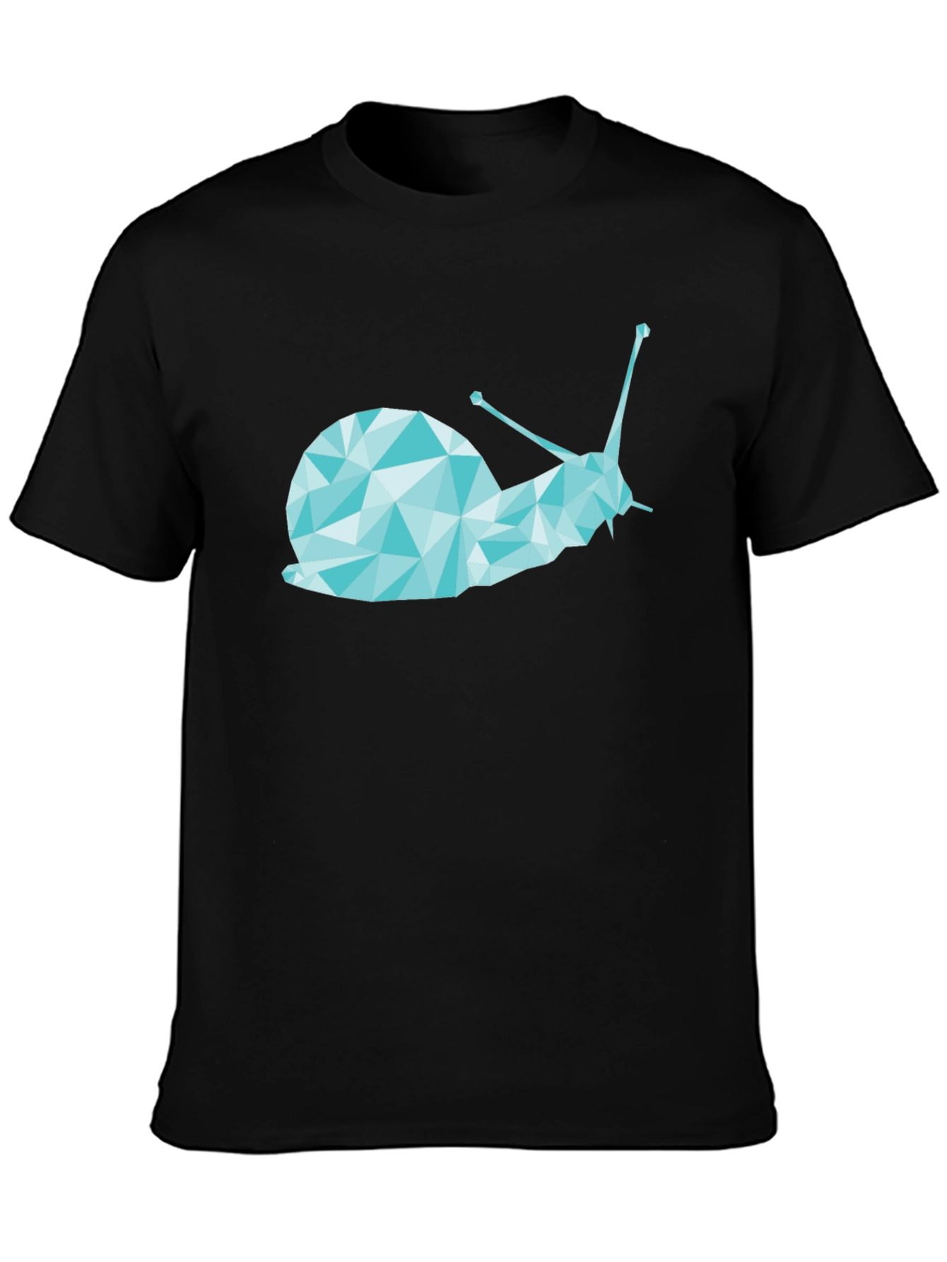 Geometric Snail Graphic Tee - Black