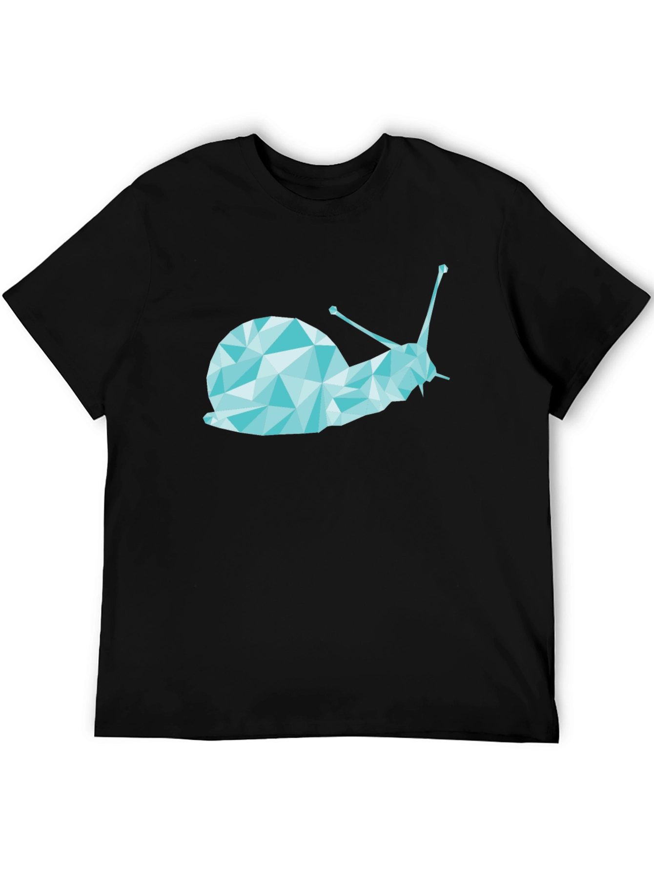 Geometric Snail Graphic Tee - Black