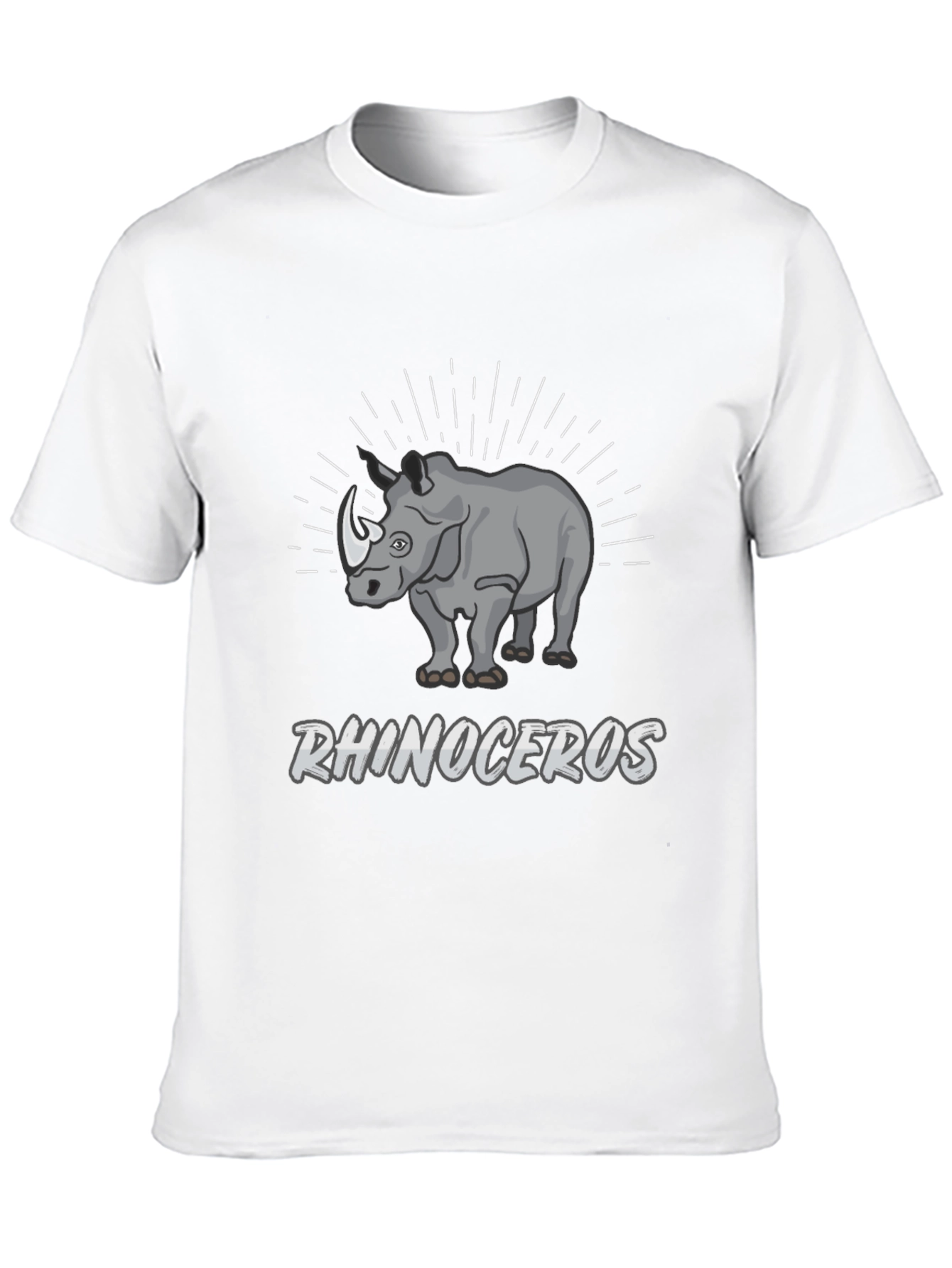 Rhinoceros Graphic Print Black T-Shirt