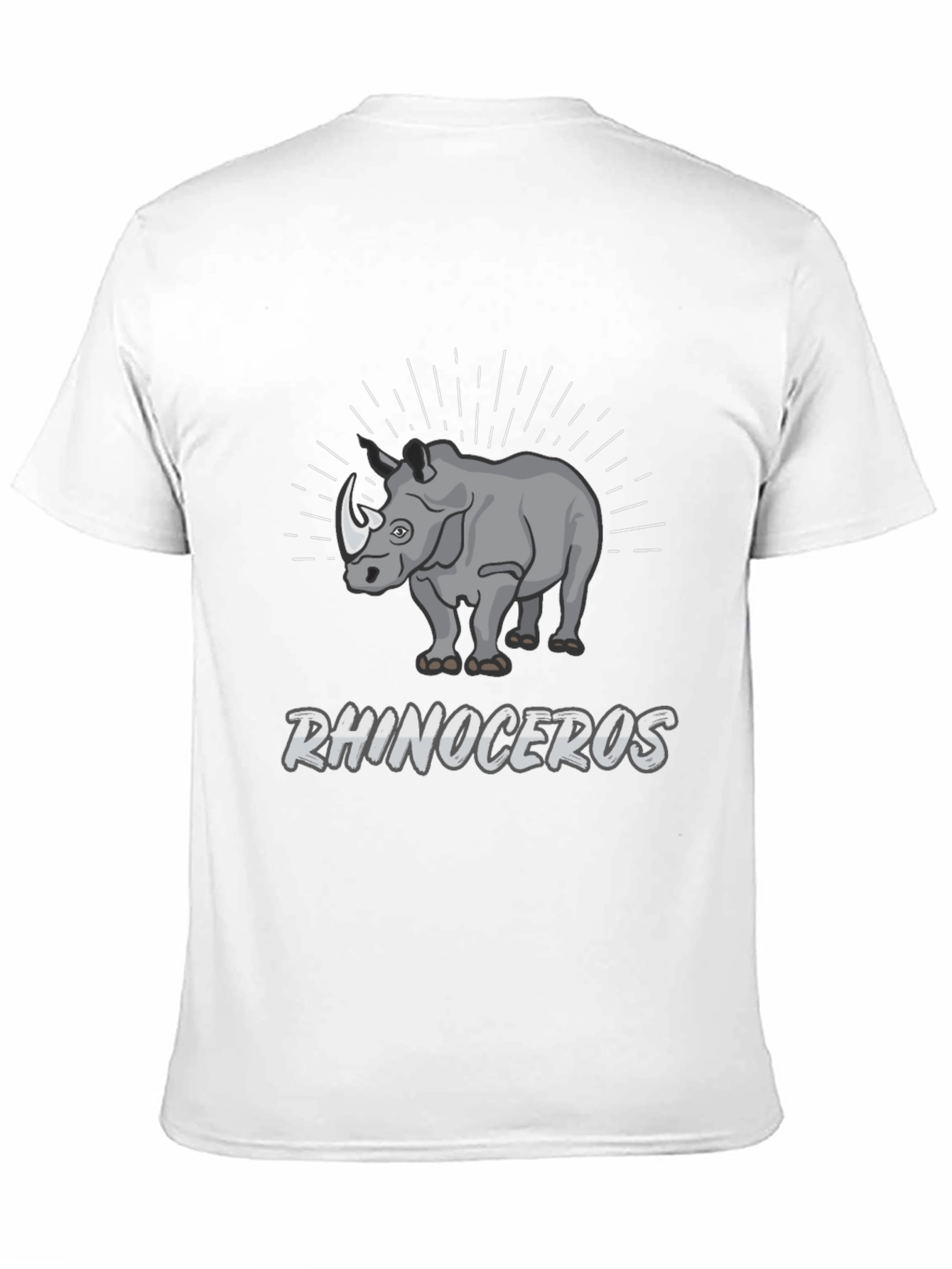 Rhinoceros Graphic Print Black T-Shirt