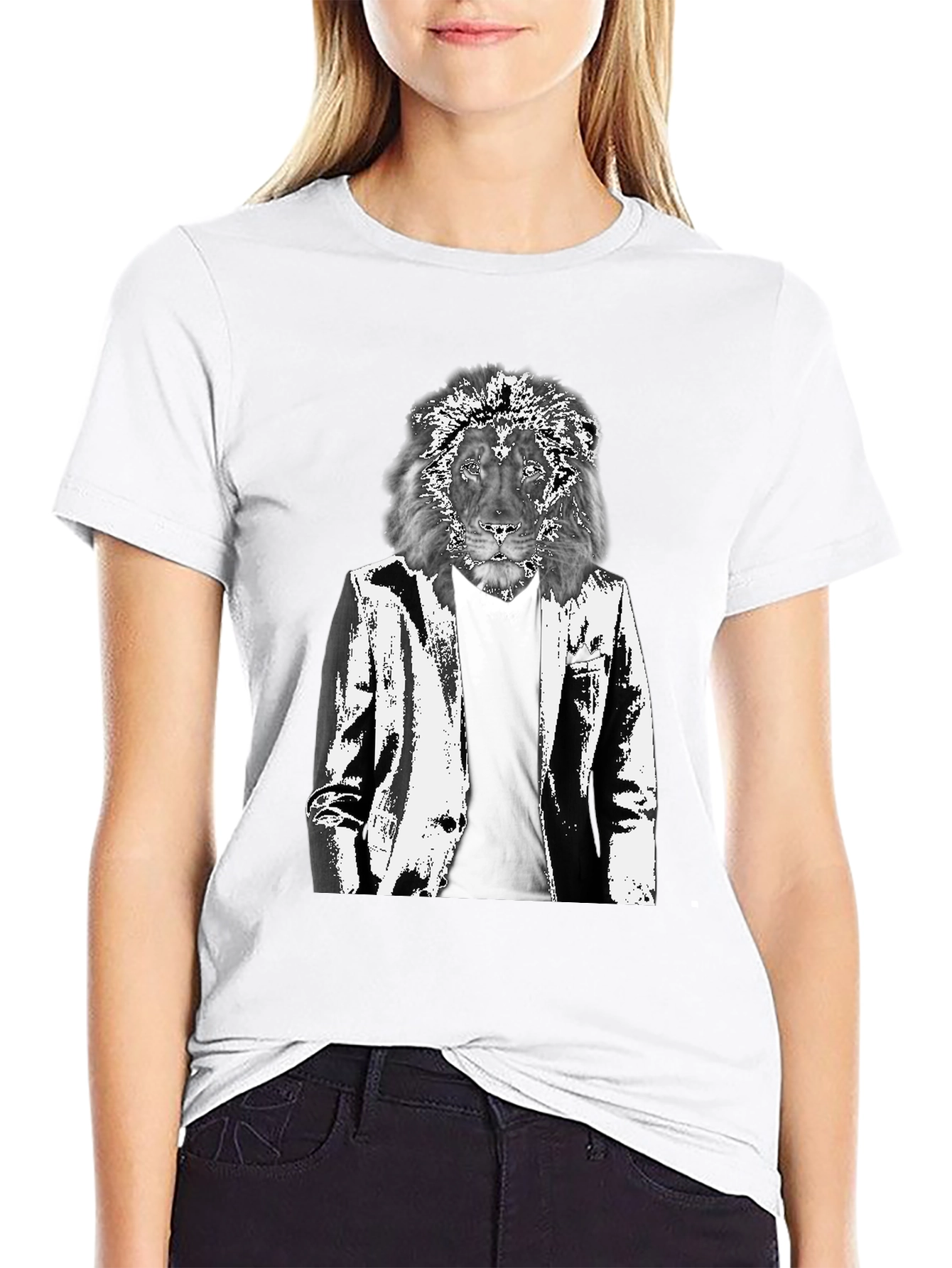 Lion Suit Graphic Tee - Cool Animal Print