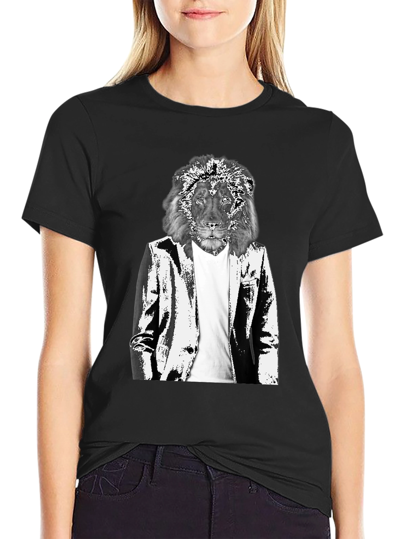Lion Suit Graphic Tee - Cool Animal Print