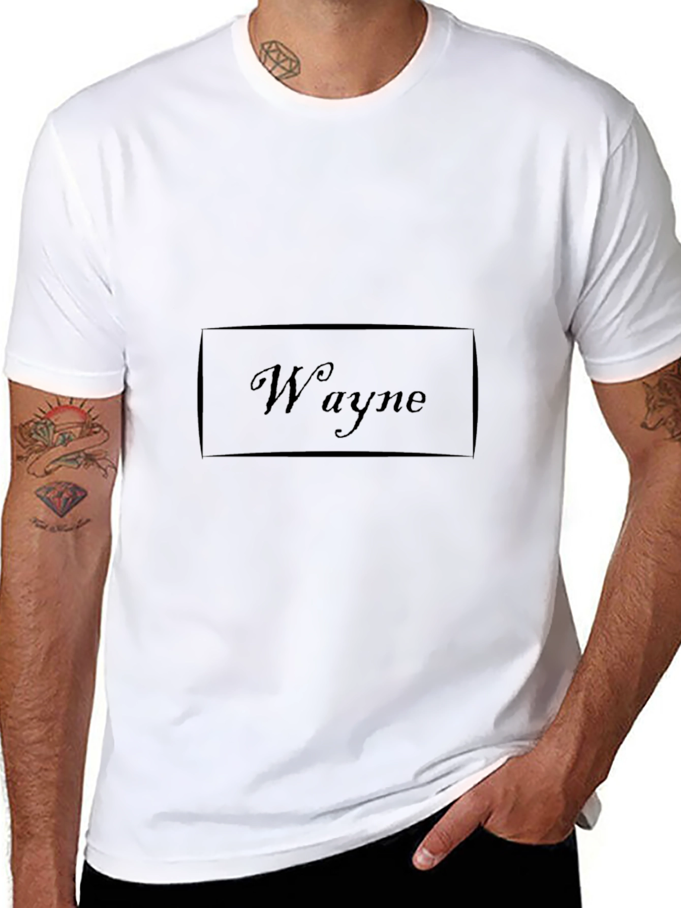 Wayne Graphic Print T-Shirt - Classic Black Tee