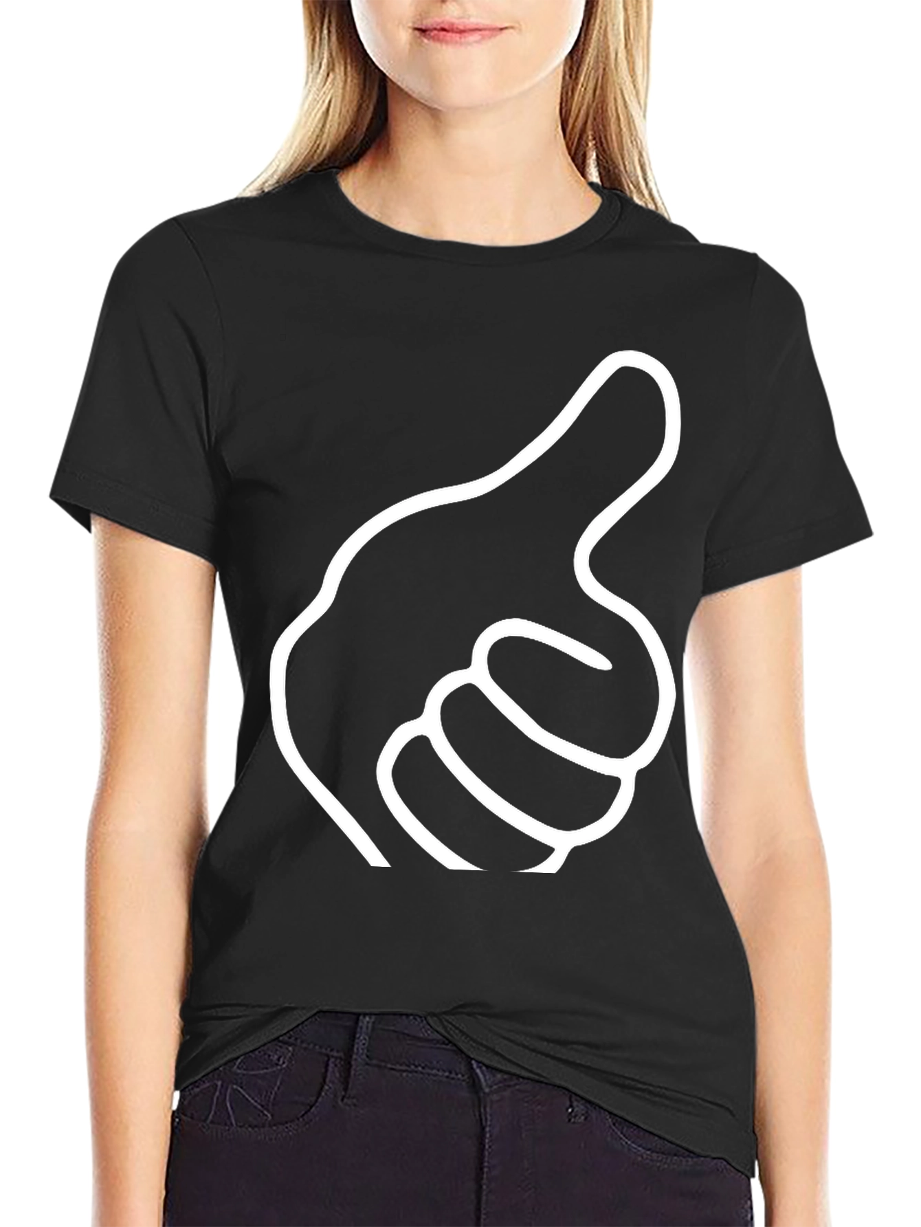 Pointing Hand Black T-Shirt - Novelty Graphic Tee