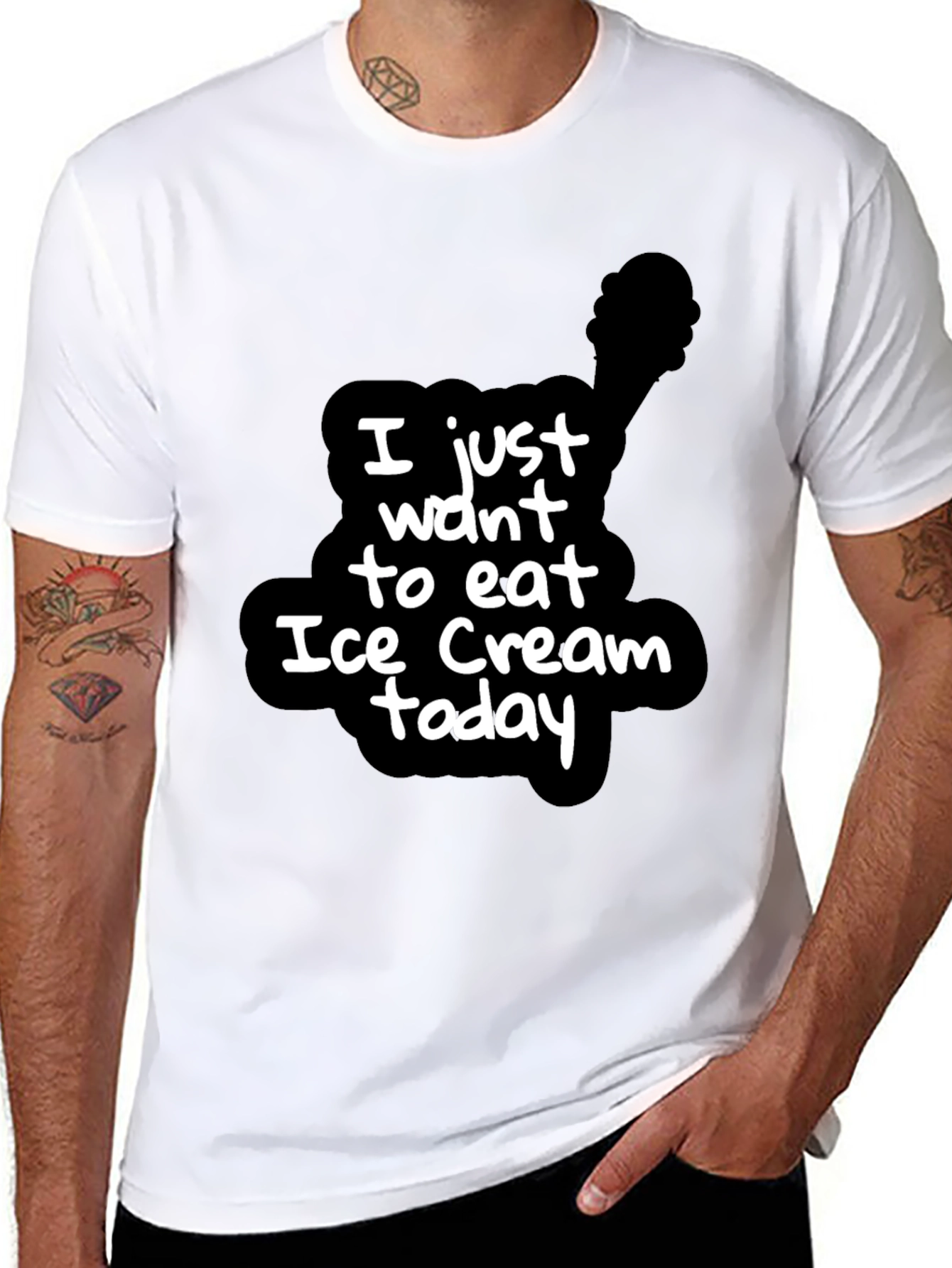 Ice Cream Today Black Graphic Tee