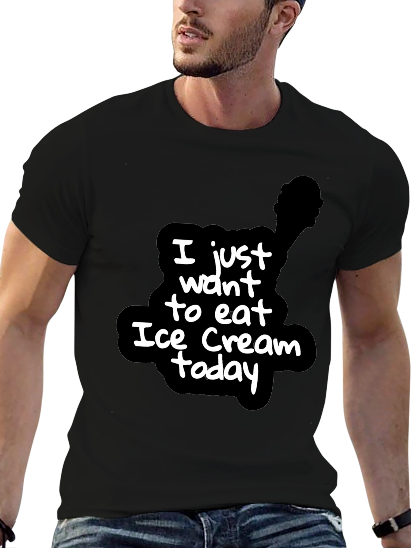 Ice Cream Today Black Graphic Tee
